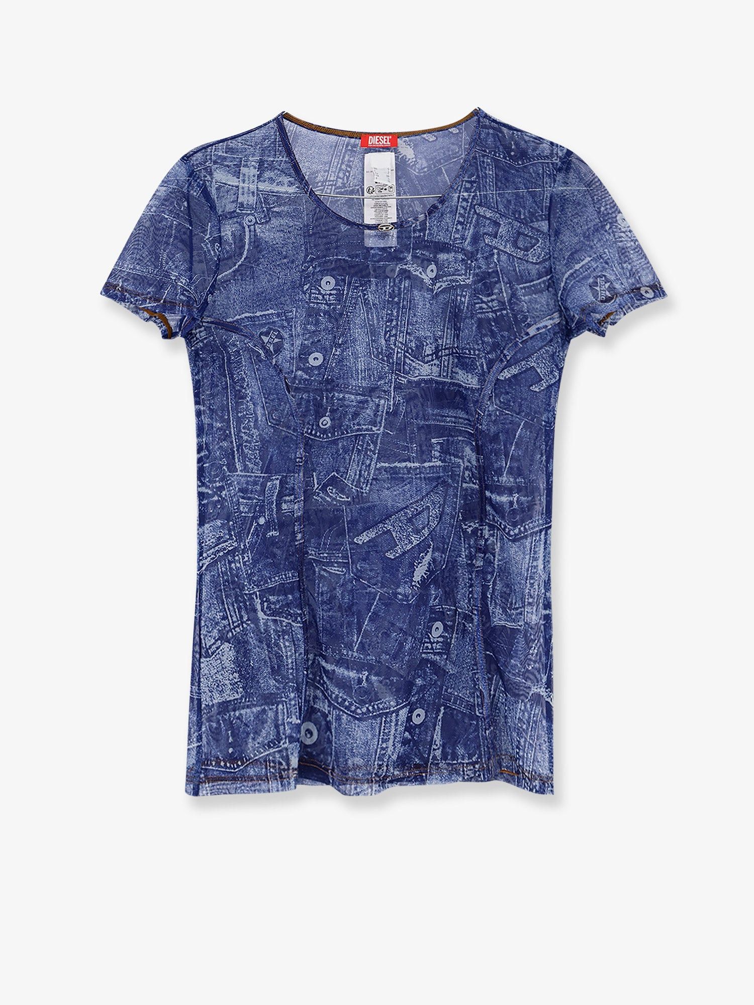 Diesel Kasia T-Shirt With Denim Print Size S / US 4 / IT 40 - 1 Thumbnail