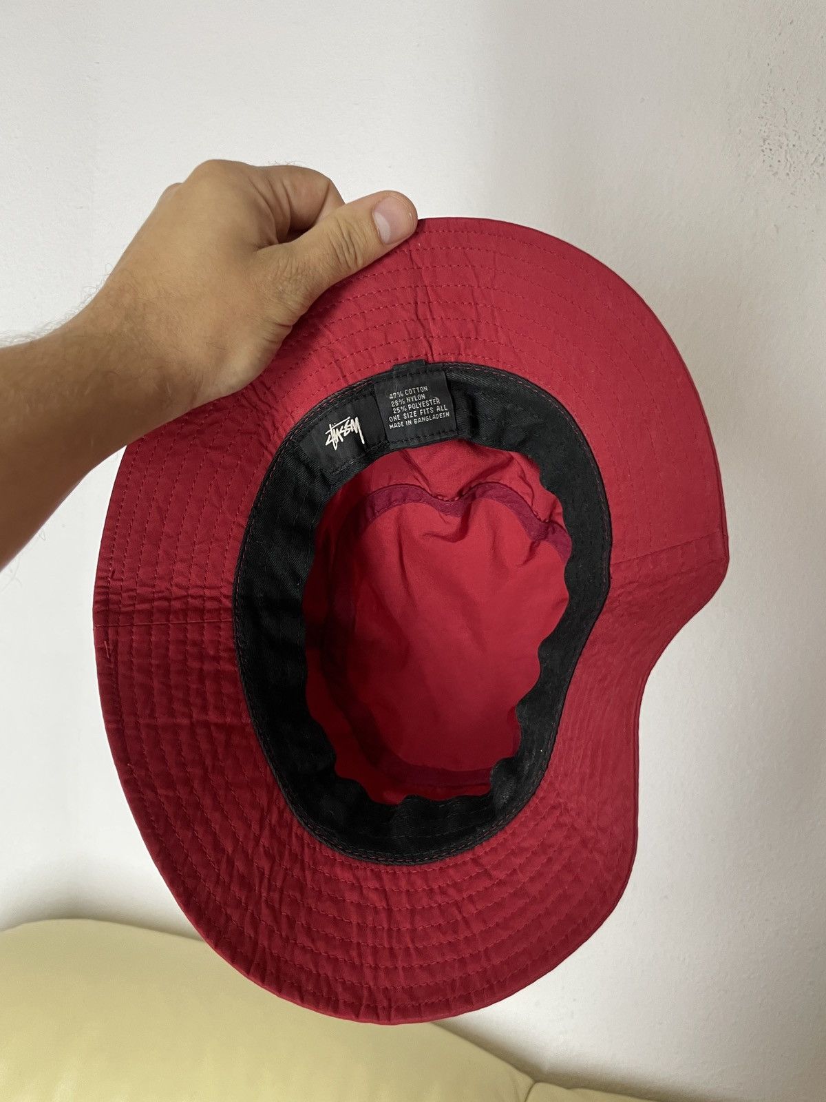 Stussy Stussy Red Nylon Bucket Hat Cap panama Size ONE SIZE - 8 Thumbnail