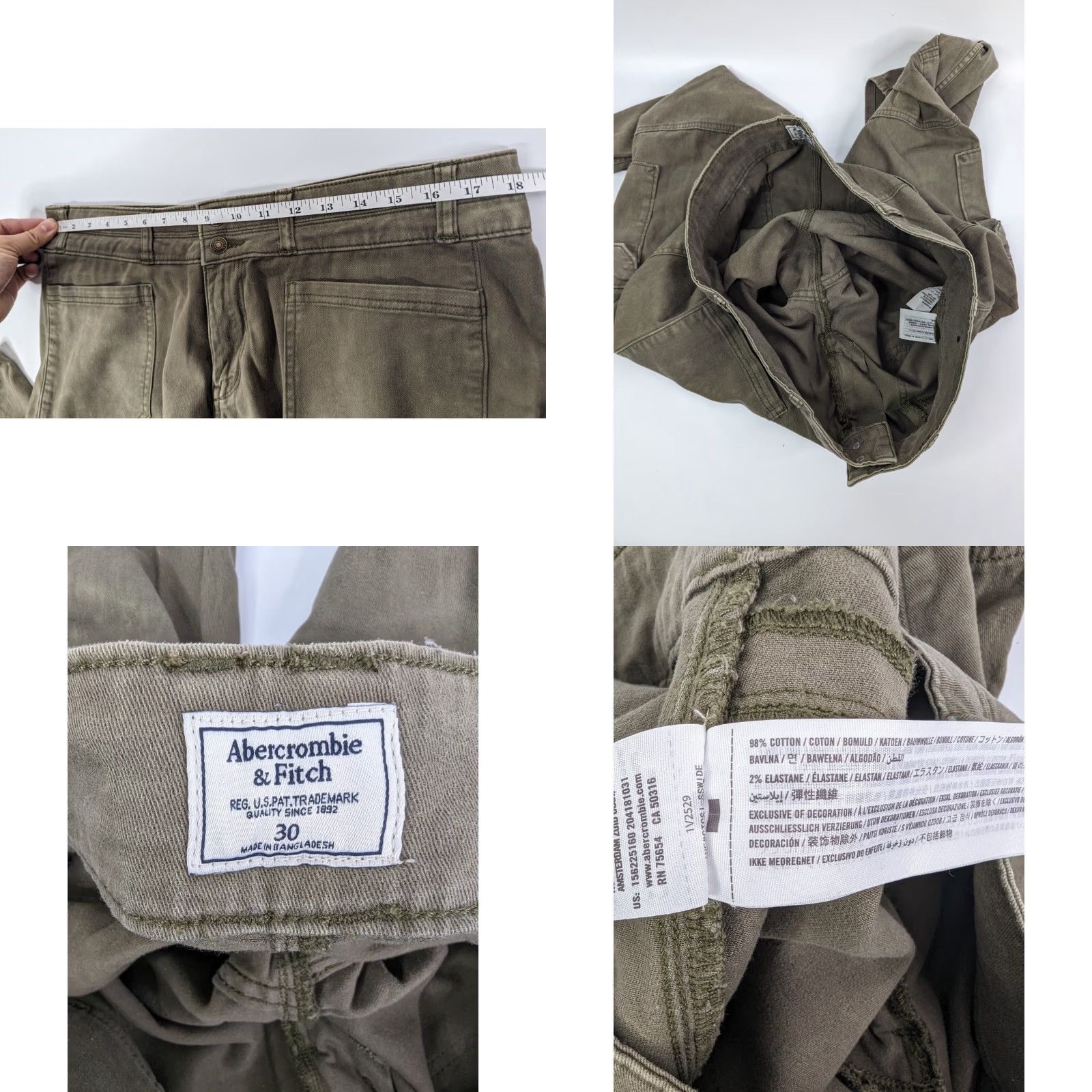 Abercrombie & Fitch VINTAGE Abercrombie & Fitch Pants Women 30 Green Cropped Cargo Outdoors Casual Size 30" / US 8 / IT 44 - 8 Thumbnail