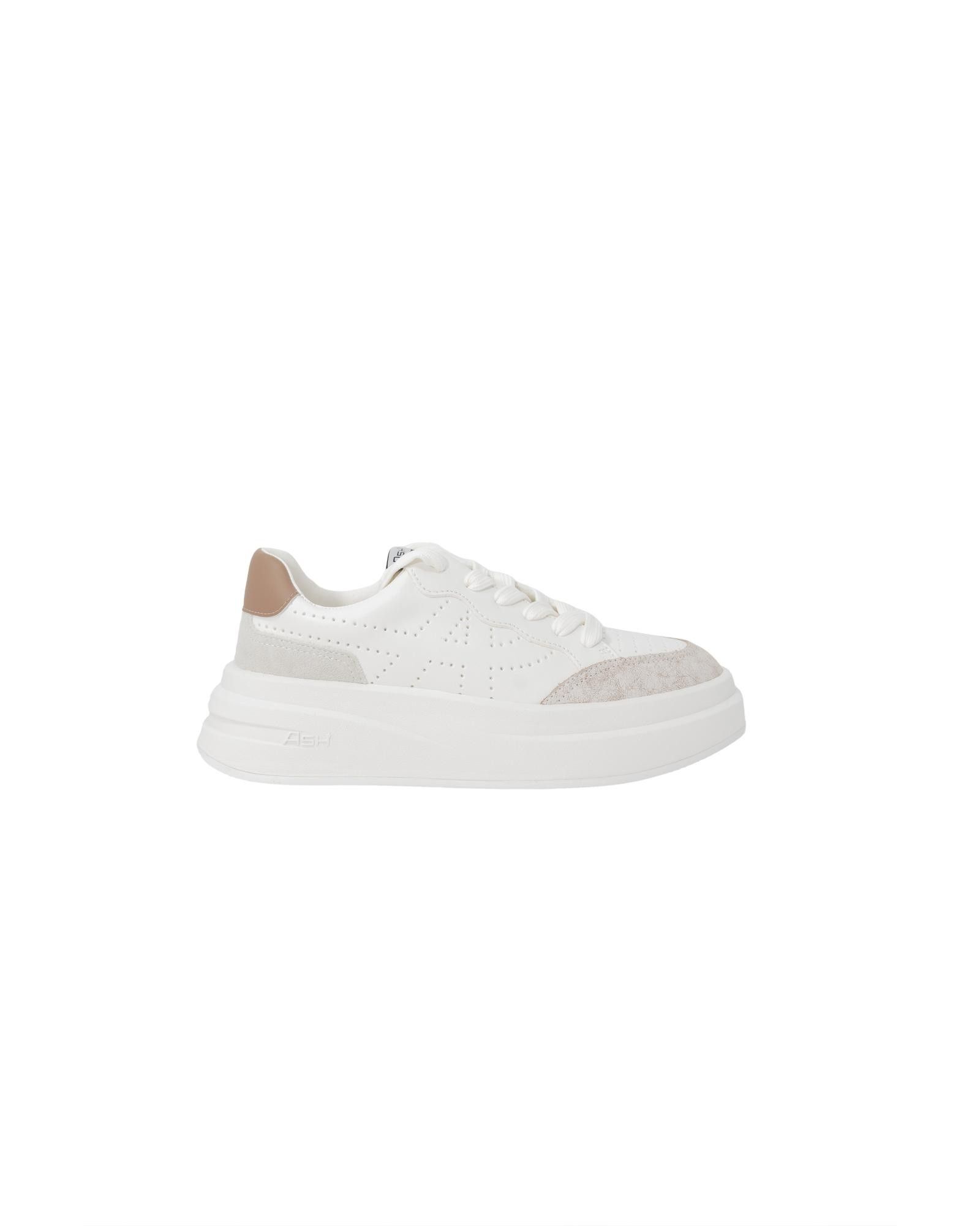 image of Ash Lace-Up Sneakers With Leather And Synthetic Composition in Beige, Women's (Size 9)