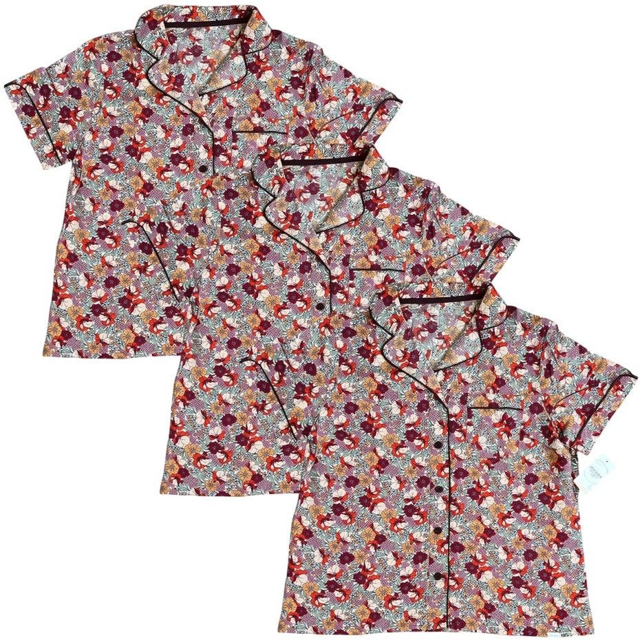 Jockey Lot 3 Jockey Multicolor Floral Soft Touch Luxe Pajama Top, L Size ONE SIZE - 7 Thumbnail