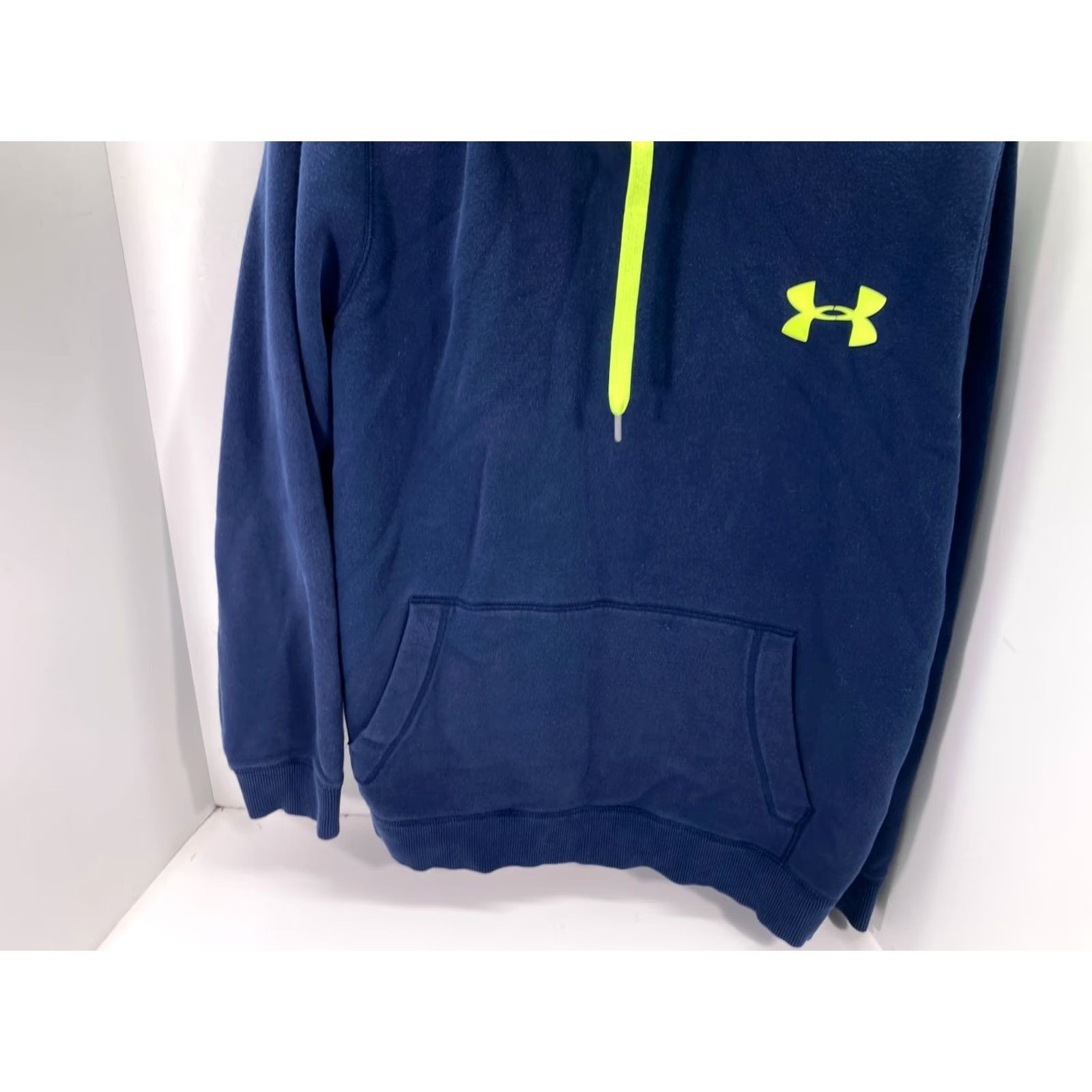Under Armour Under Armour Sweatshirt Pullover Hooded Mens L Blue Neon Fleece Drawstring Logo Sports Outdoor Winter Fall Size US L / EU 52-54 / 3 - 5 Thumbnail