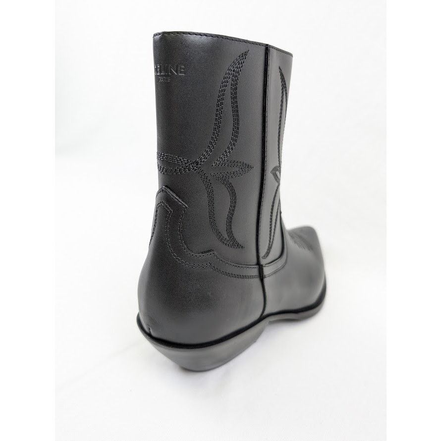 Celine o1rshd1 Shiny Calfskin Zipped Boot W/Metal Toe 50 in Black Size US 6 / EU 39 - 14 Thumbnail
