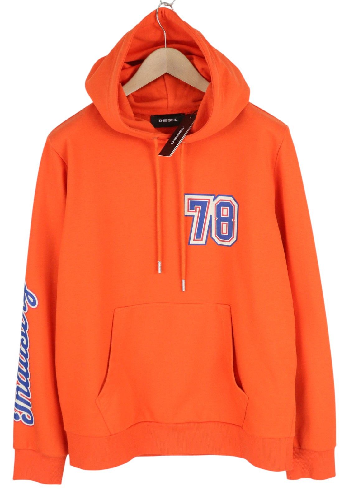 Diesel S-GIRK-HOOD-K12 L Orange Logo Hoodie 41034 Size US L / EU 52-54 / 3 - 1 Thumbnail