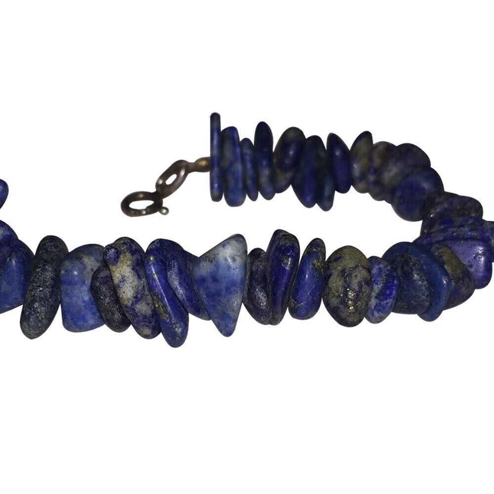 Handmade Sterling Silver and Lapis Lazuli Chip Bead Bracelet Size ONE SIZE - 2 Thumbnail