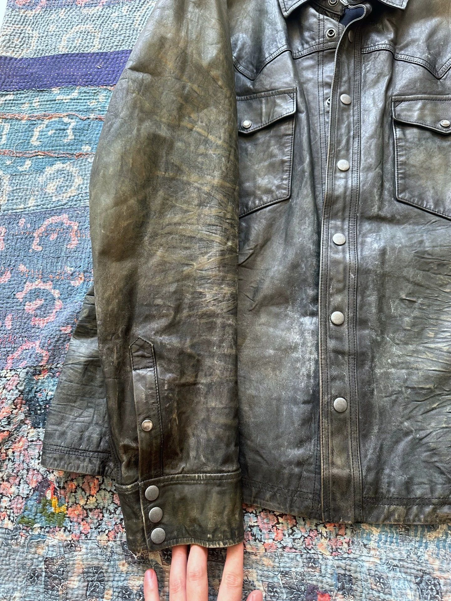 RRL Ralph Lauren RRL Governor Indigo Dyed Leather Jacket XXL Size US XXL / EU 58 / 5 - 5 Thumbnail
