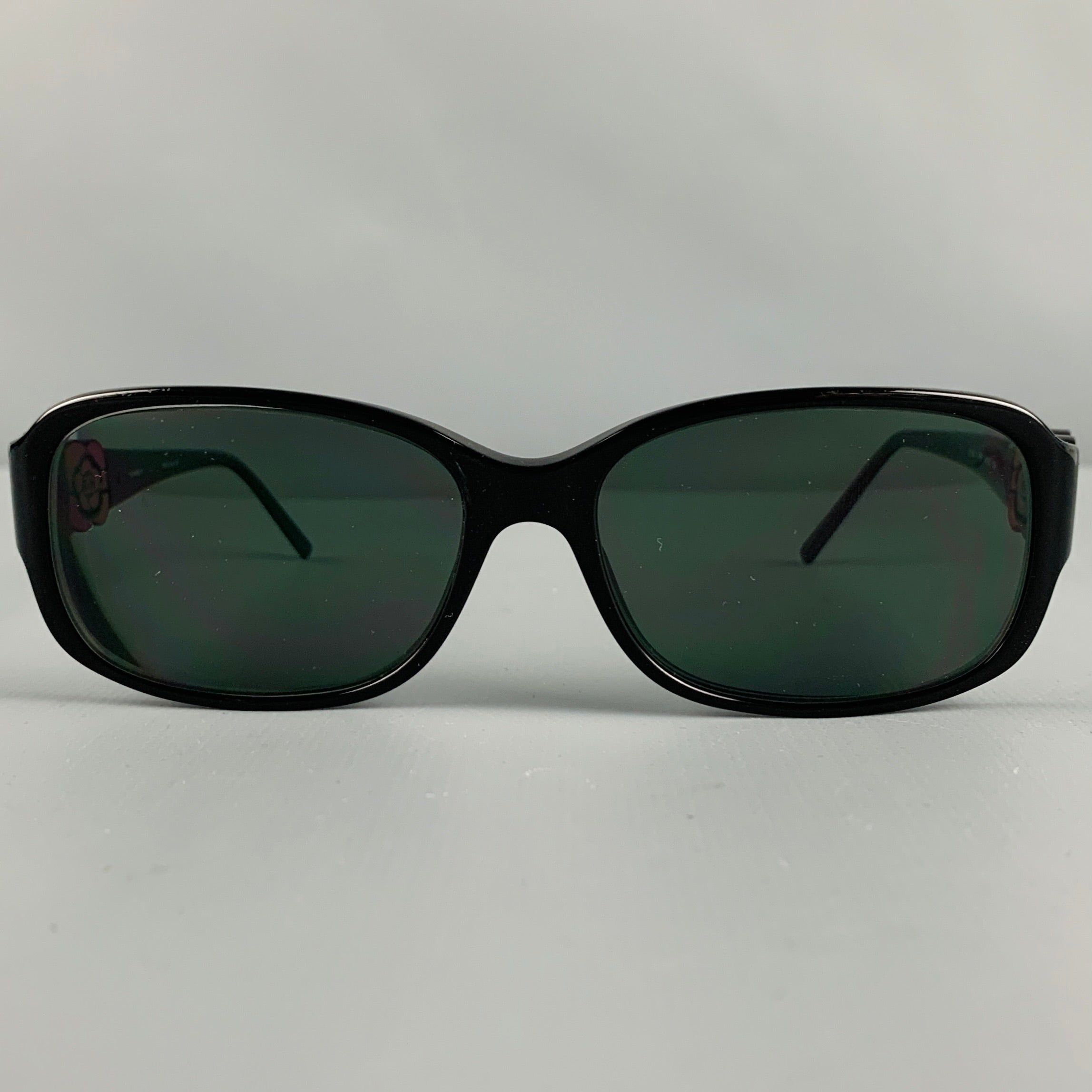 image of Chanel Black Red Camellia Sunglasses Frames, Women's