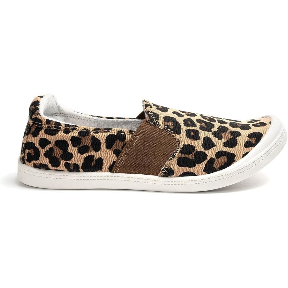 Other Funky Monkey Women 11 Tan Leopard Slip-On Canvas Sneakers Size ONE SIZE - 2 Thumbnail