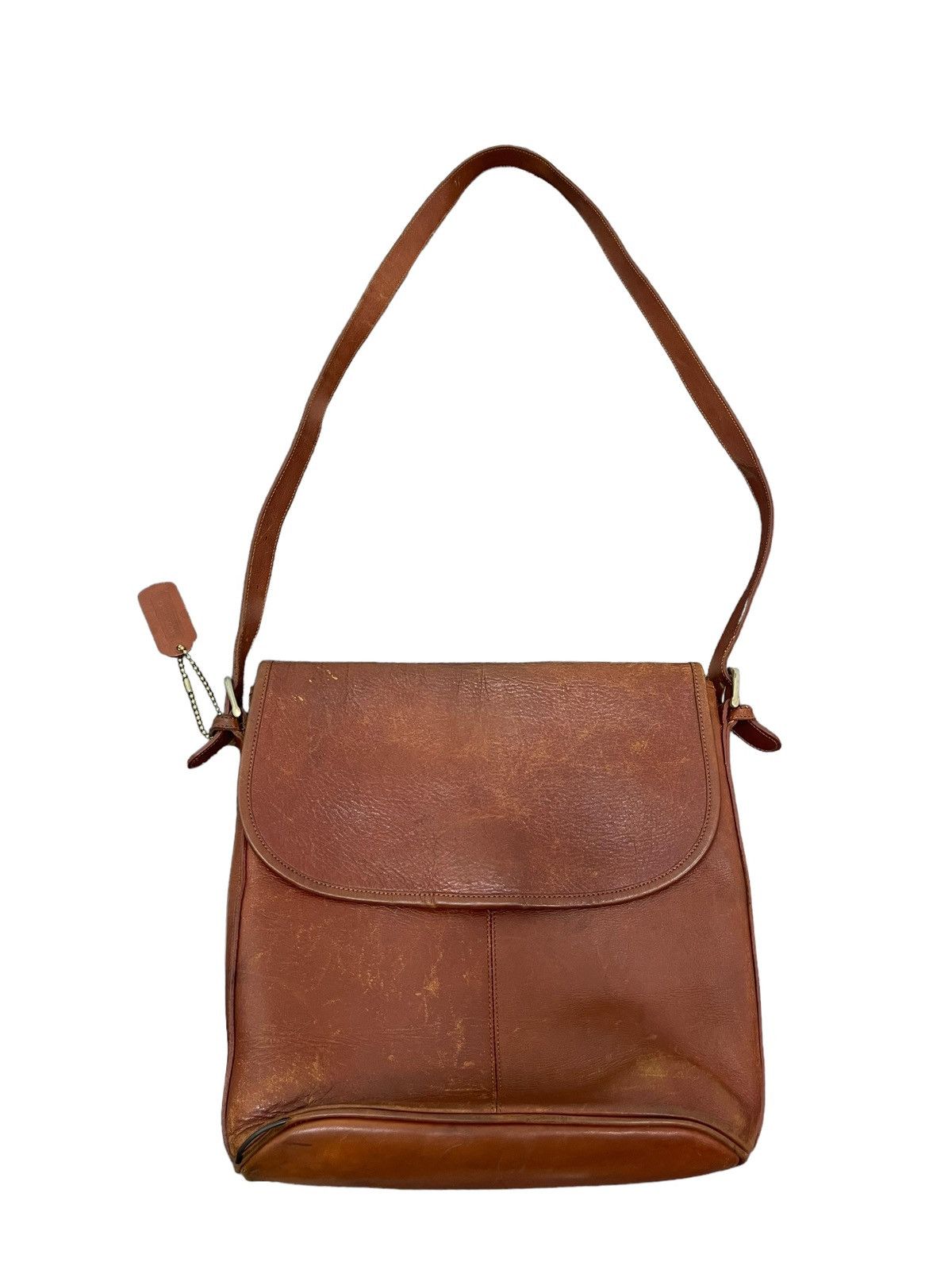 Japanese Brand Full Leather Patina Wako Cross Body Bag 4🟩 Size ONE SIZE - 4 Thumbnail