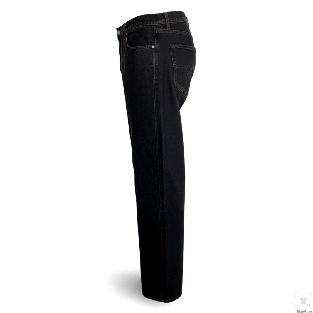 Levi's Levi's 505 Jeans Mens 42x32 Black Rinse Straight Regular Fit Denim Zip Fly Men's Jeans Black Rinse 42 W42 L32 Leather Patch Logo Five-Pocket Pocket Size US 42 / EU 58 - 3 Thumbnail