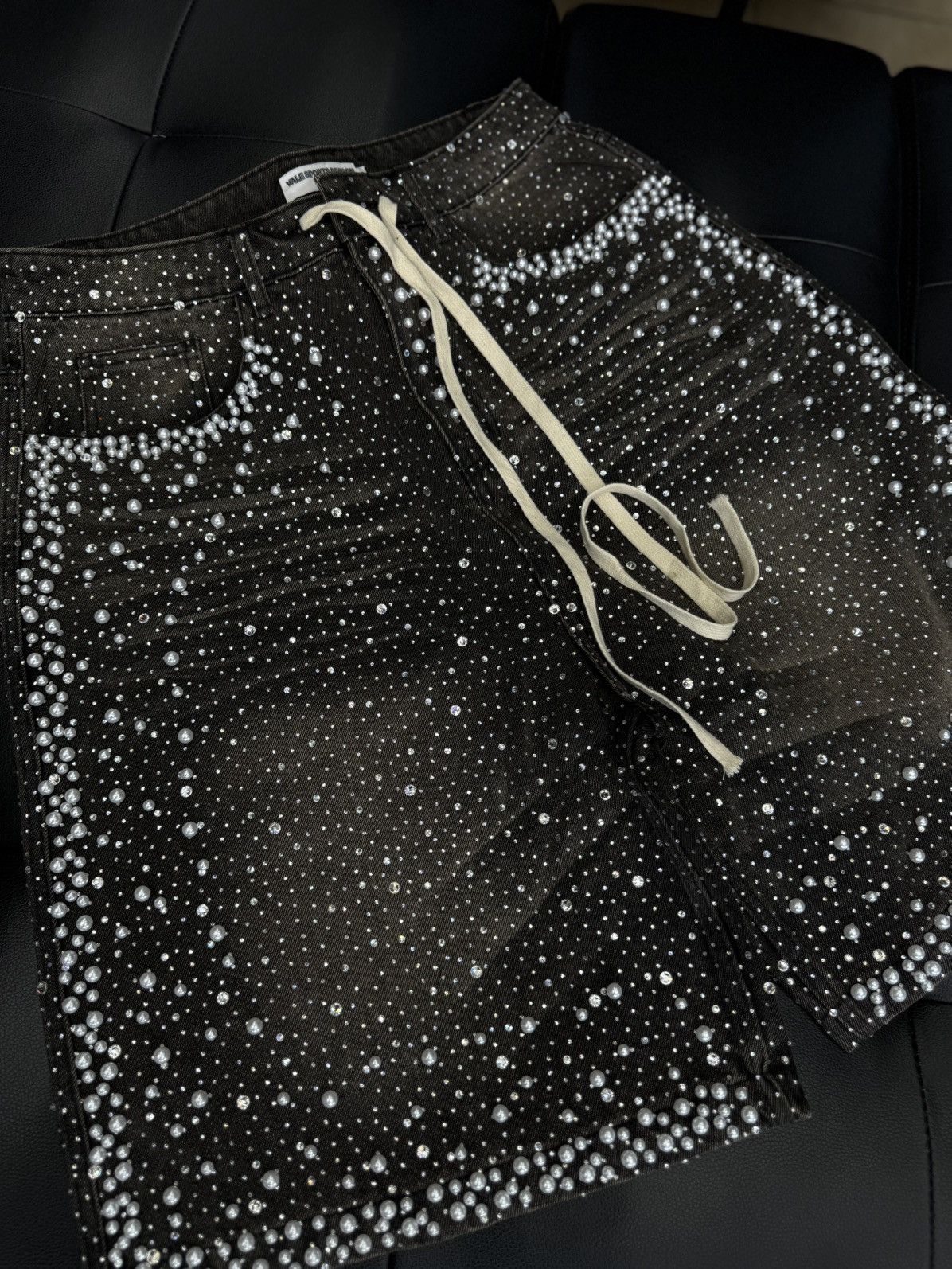 Vale Valley Vale Rhinestone Shorts Black Size 30 (NEW) Size US 30 / EU 46 - 7 Thumbnail