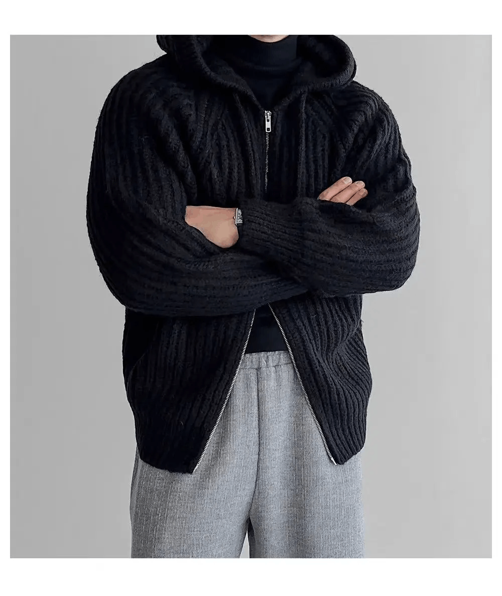 Japanese Brand Knit Thick Sweater Vintage Hooded Jacket Coat Size US L / EU 52-54 / 3 - 3 Thumbnail
