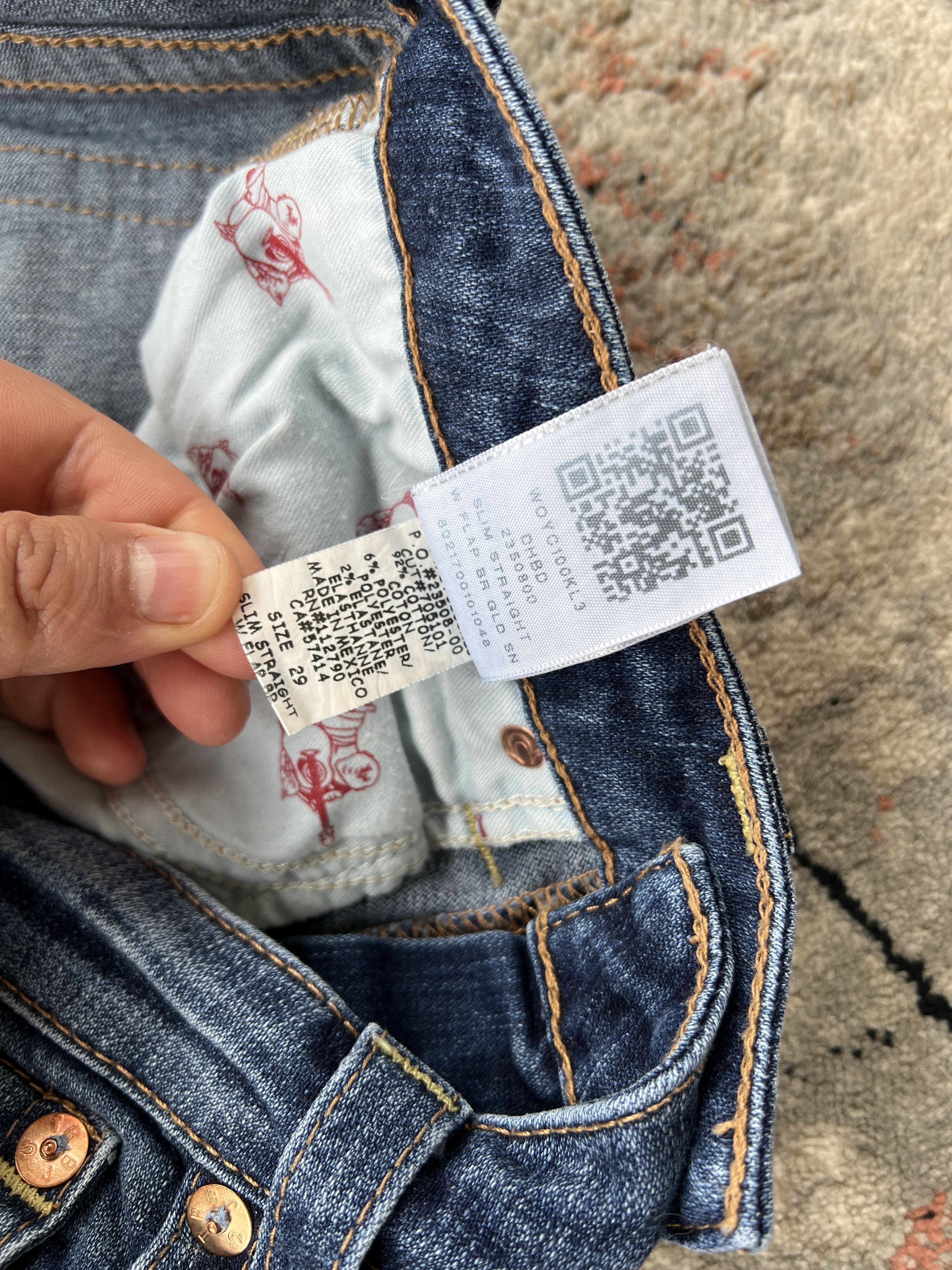 Japanese Brand True Religion Vintage Jeans Size 29" - 11 Thumbnail