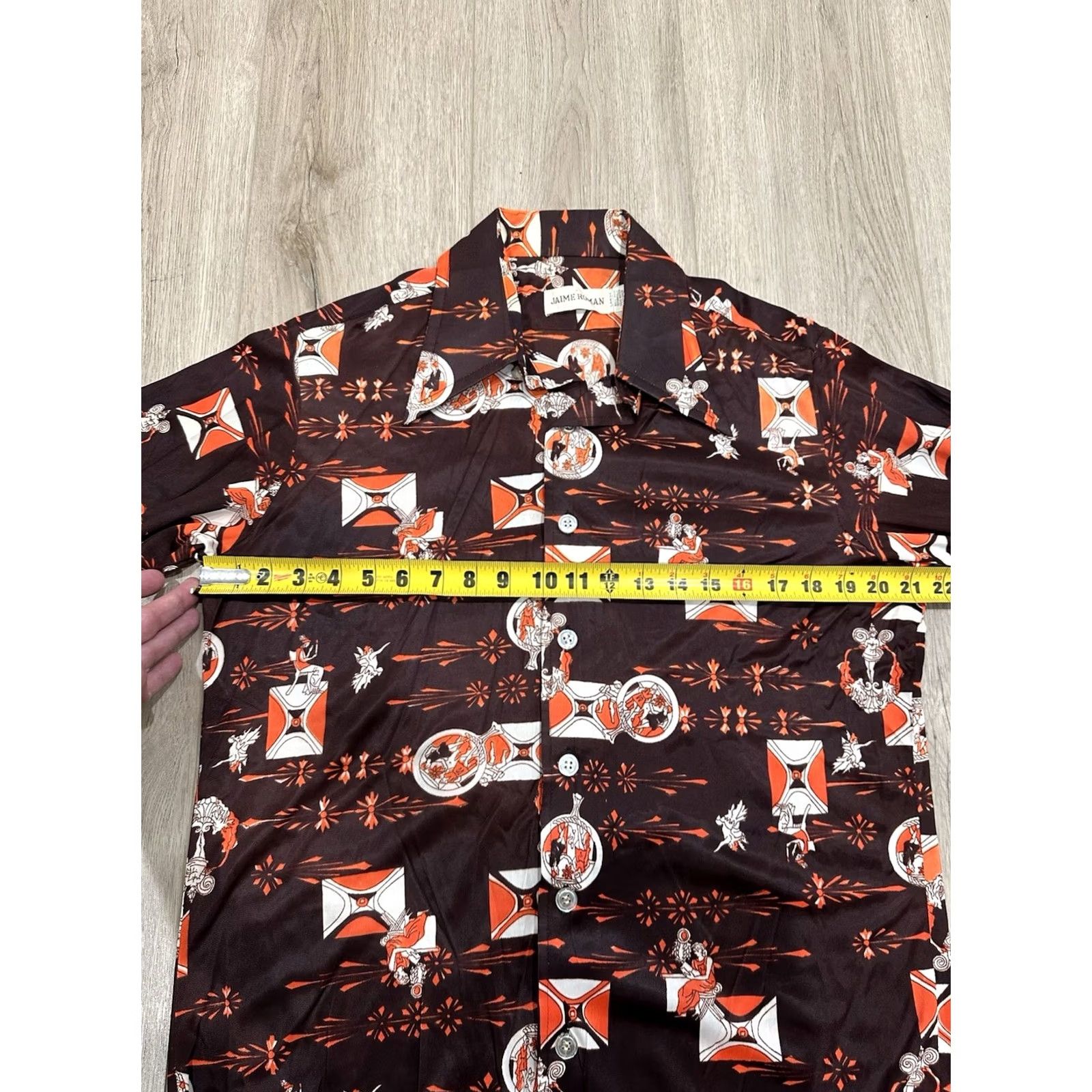 Vintage VINTAGE Jaime Roman Shirt 1960s Dagger Collar Disco Hippie Button-Front Men's Sz Large L Mens Size US L / EU 52-54 / 3 - 7 Thumbnail