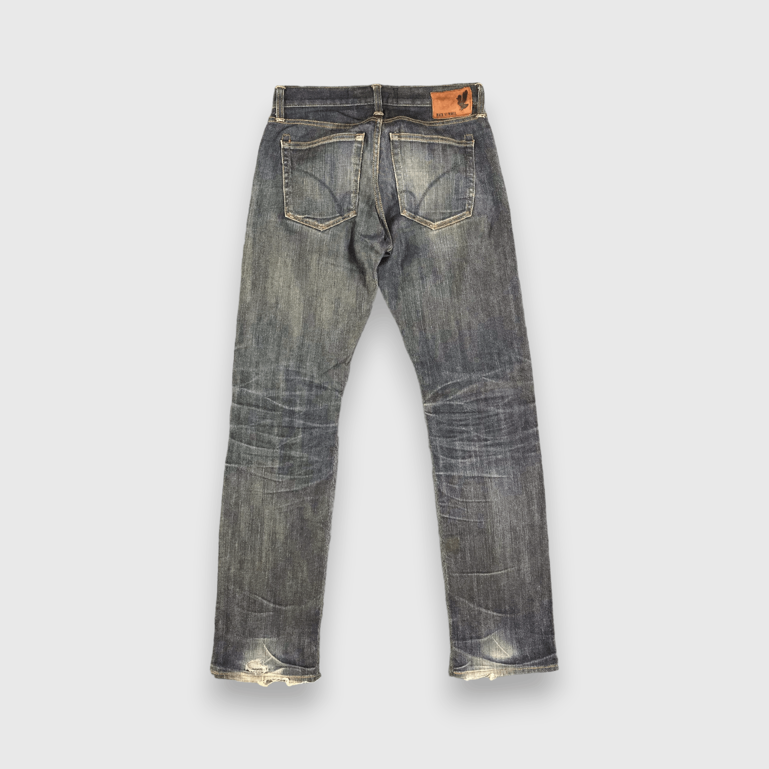 Japanese Brand Back Number Selvedge Jeans Faded Blue Denim -J2809 Size US 30 / EU 46 - 2 Thumbnail