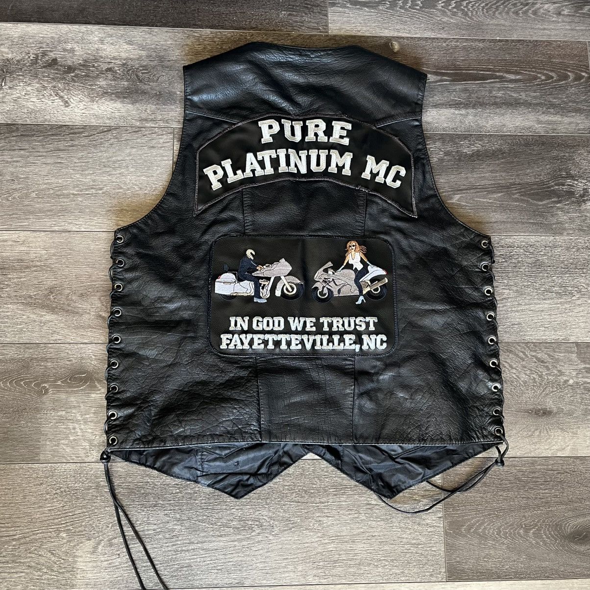 Genuine Leather Milwaukee Leather Pure Platinum MC Motorcyle Vest Vintage Size US L / EU 52-54 / 3 - 1 Thumbnail