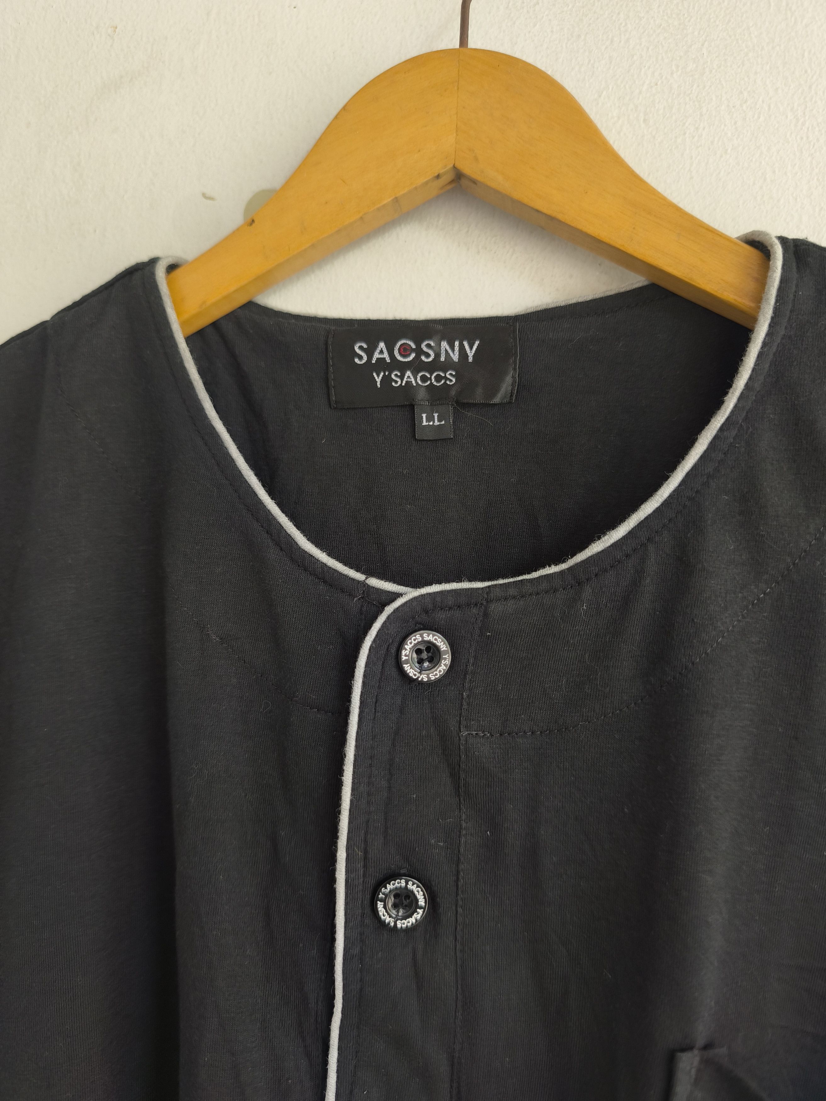 Y's for Men Vintage yohji Yamamoto sacsny ysaccs henley tshirt Size US L / EU 52-54 / 3 - 3 Thumbnail