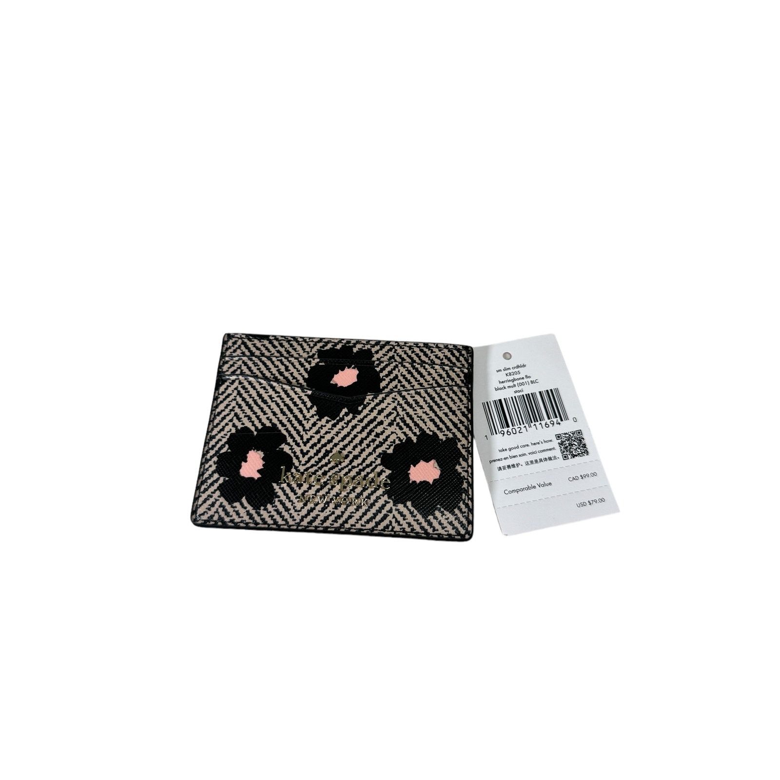 Kate Spade Kate Spade Staci Small Slim Cardholder Herringbone Floral Size ONE SIZE - 3 Thumbnail