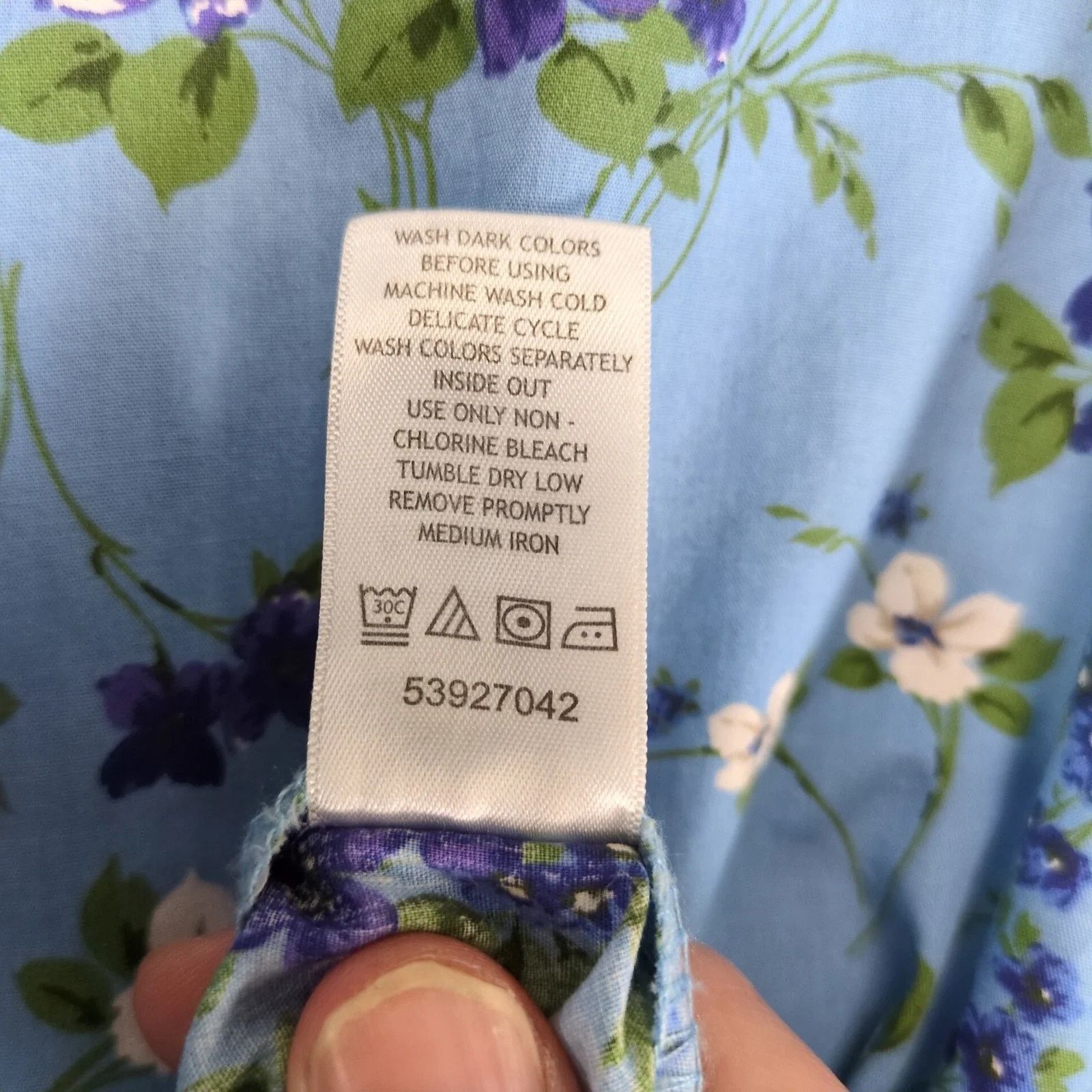 Other Woman Within Sky Blue Pretty Bloom Button Up Shirt 3X Plus Size 3XL / US 20-22 - 5 Thumbnail