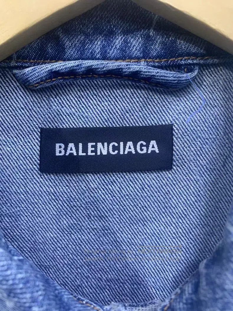 Balenciaga Balenciaga Denim Logo Print Jacket. Size US XL / EU 56 / 4 - 3 Thumbnail