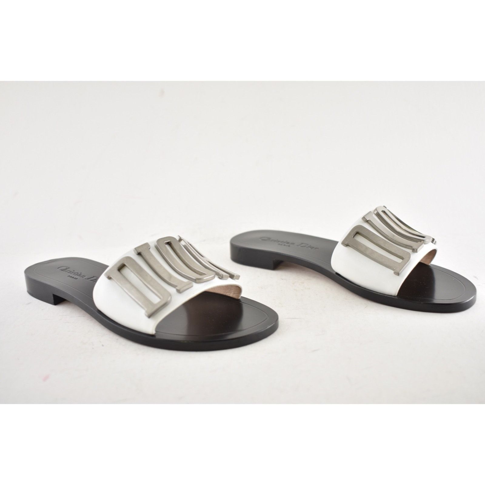 Dior Christian Dior Diorevolution White Silver Metal Logo Slide Size US 6.5 / IT 36.5 - 4 Thumbnail