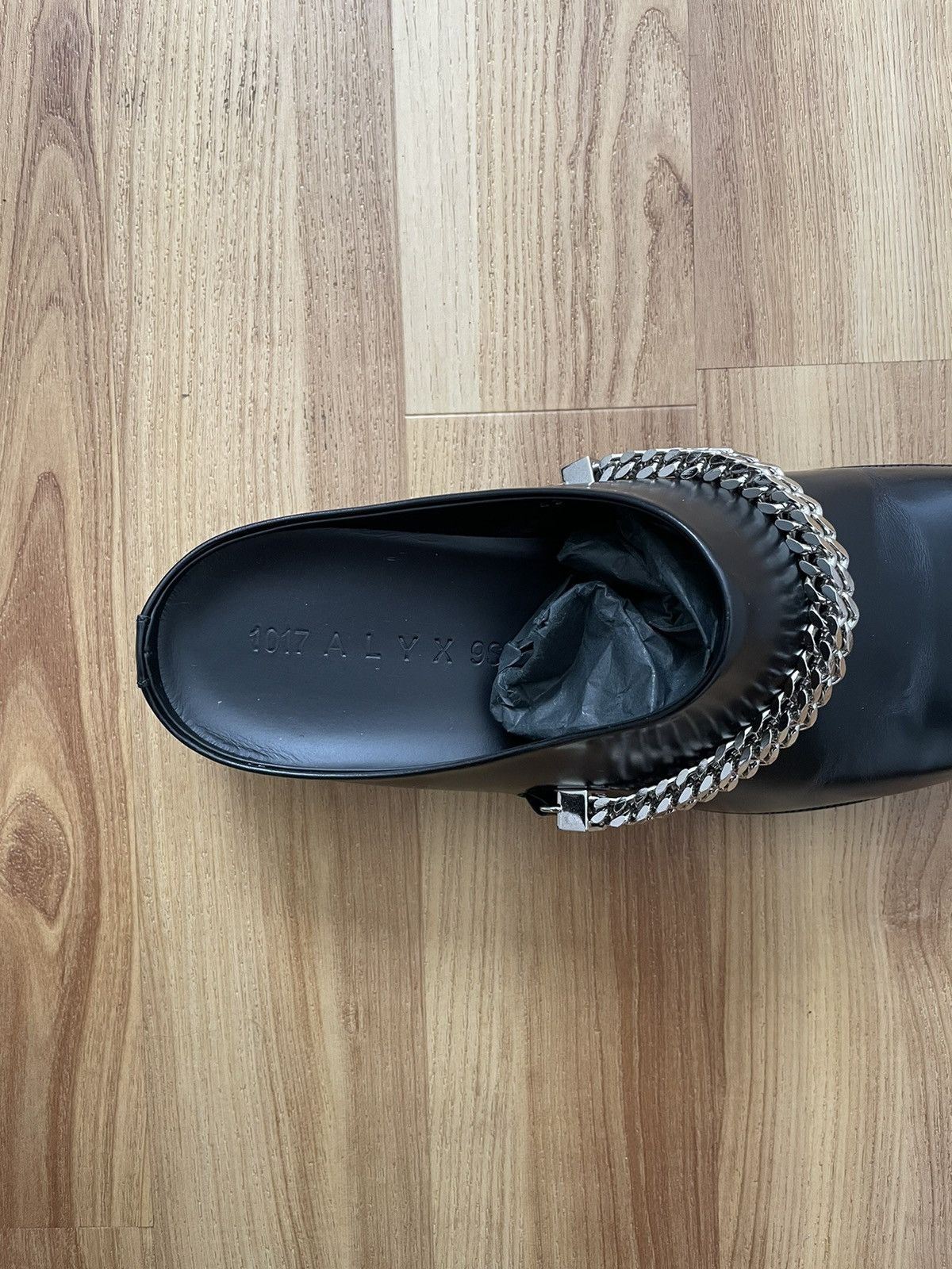 1017 ALYX 9SM Alyx Cubix Chain Mule Black Leather Size US 10 / EU 43 - 5 Thumbnail