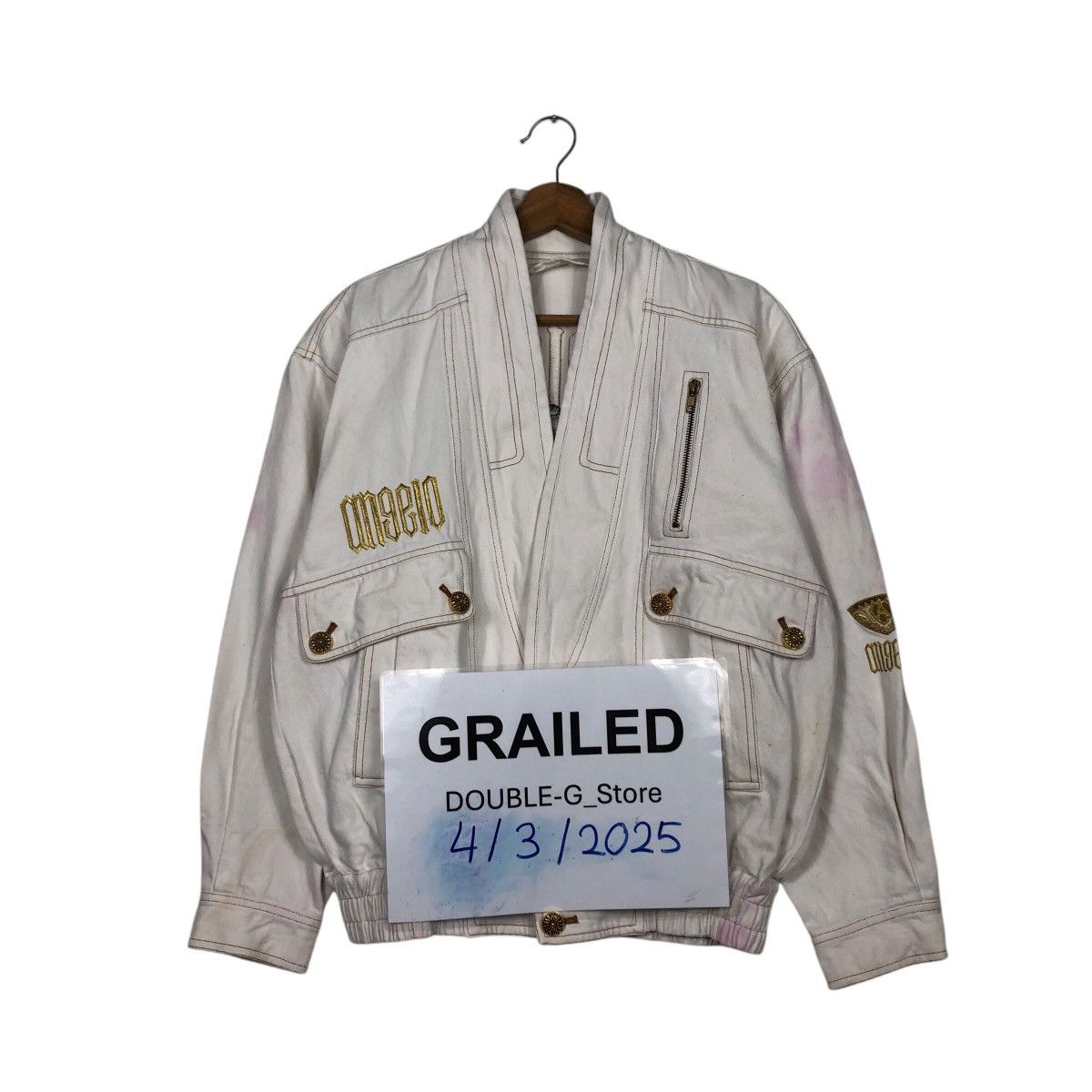 Japanese Brand × Vintage 📌Vintage Bomber Jacket Angelo Embroidered Big Logo Size US L / EU 52-54 / 3 - 2 Thumbnail