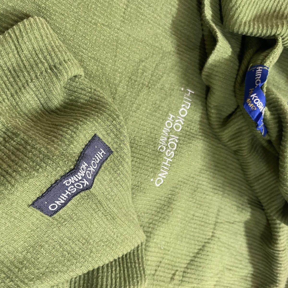 Hiroko Koshino Homme Vtg Olive Green Curduroy Designer Hiroko Koshino Homme Size US L / EU 52-54 / 3 - 10 Thumbnail