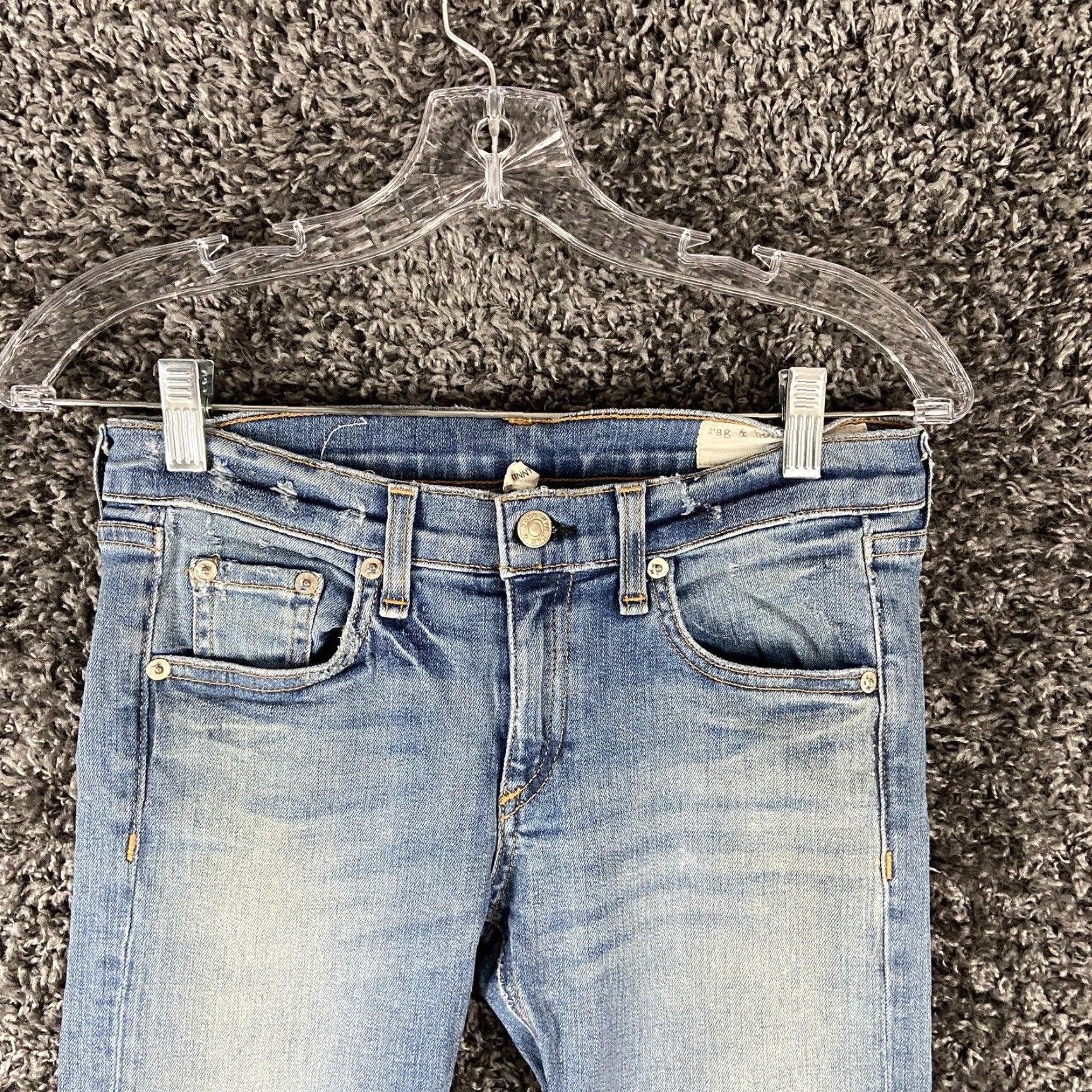 Rag & Bone Rag & Bone Skinny Jean Blue Womens 26 Distressed Size 26" / US 2 / IT 38 - 5 Thumbnail