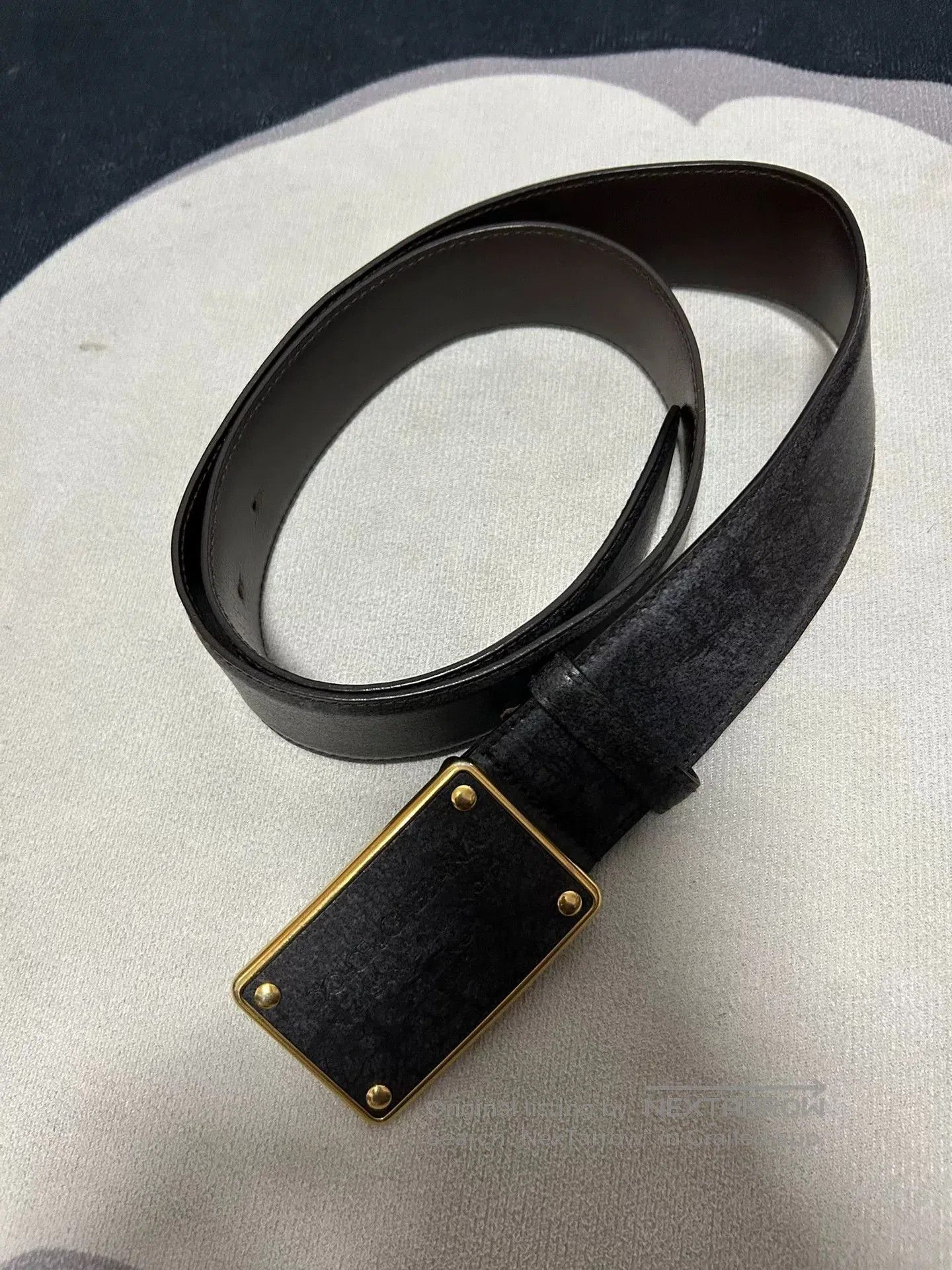 Dolce & Gabbana Dolce&Gabbana Gold Buckle Leather Belt. Size ONE SIZE - 2 Thumbnail