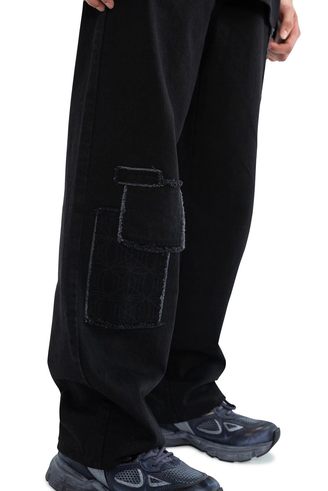 Other Y2K Style Ola Kala Patched Black Denim Pants Stretch Jeans Size US 32 / EU 48 - 3 Thumbnail