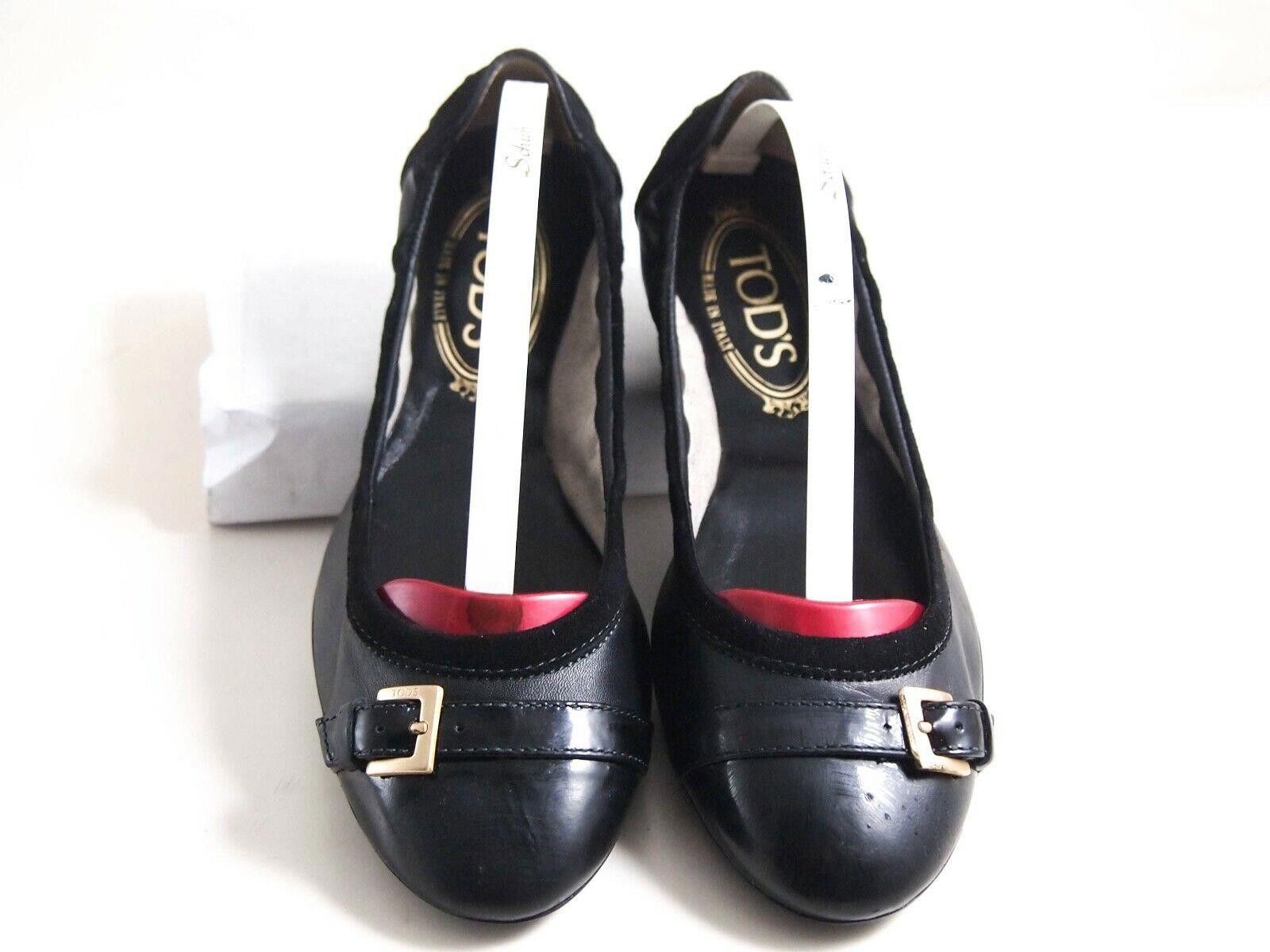 Tod's Tod's Ballet Flats Black Leather Suede Women Size EU 36 US 6 $480 Size US 6 / IT 36 - 4 Thumbnail