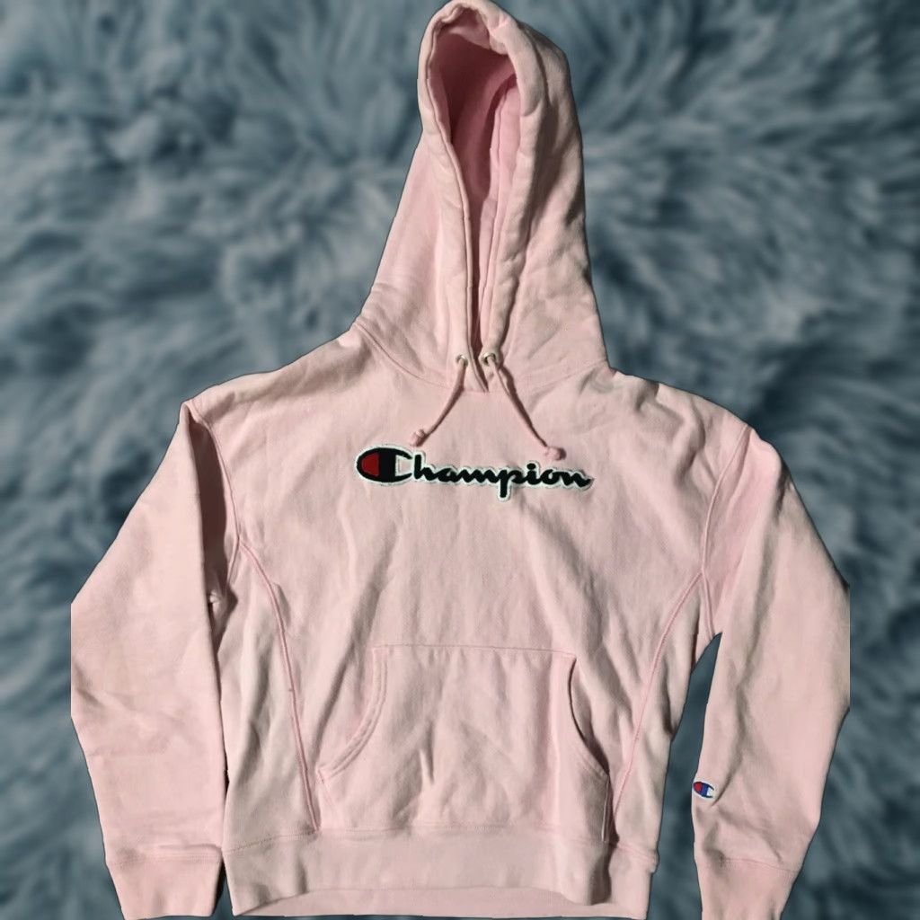 Champion VINTAGE Champion Reverse Weave Hoodie Women M Pink Striped Reversible 90s Hip Hop Grunge Outdoors Sports Running Track & Field Size M / US 6-8 / IT 42-44 - 1 Thumbnail
