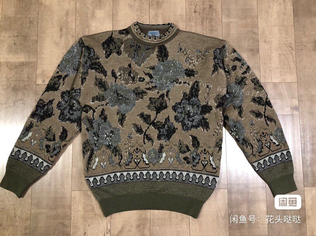 Kenzo Kenzo Vintage Wool Rose Embroidery Sweater Size US M / EU 48-50 / 2 - 1 Preview