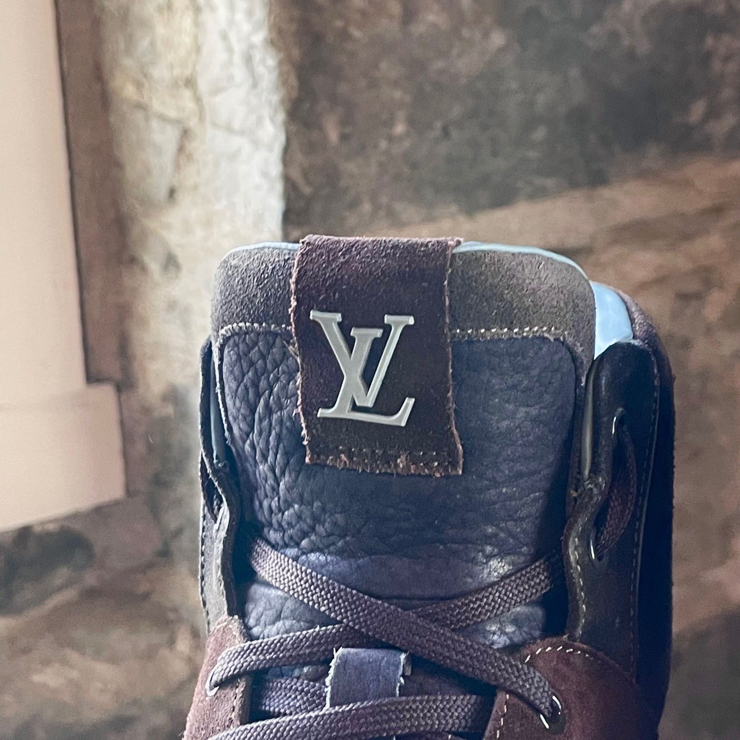 Louis Vuitton Louis Vuitton Brown Navy Suede High-Top Sneakers Size US 9 / EU 42 - 5 Thumbnail