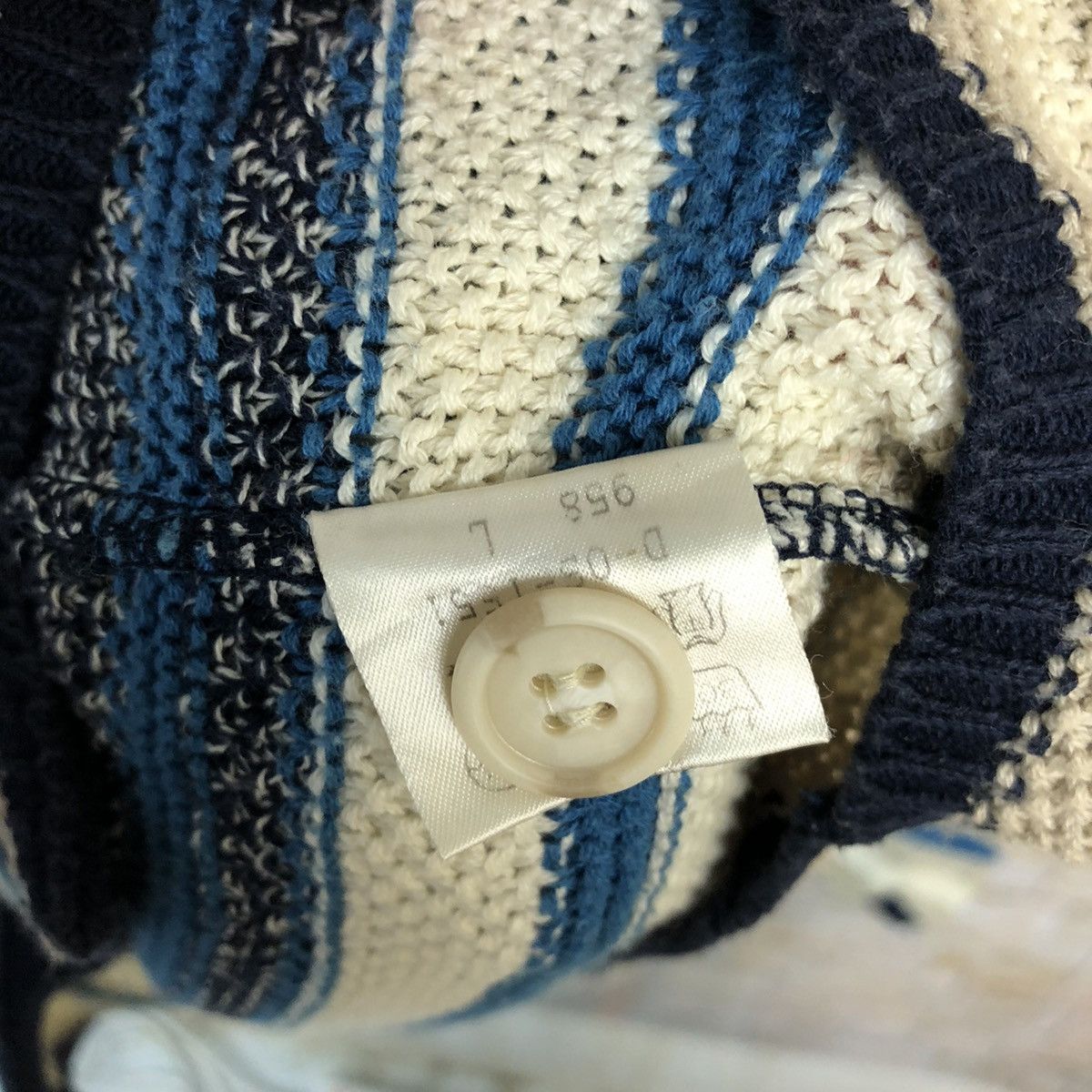 Homespun Knitwear × Japanese Brand Belle Maison senshukai japan Blue Cardigan knitwear #A227 Size US L / EU 52-54 / 3 - 12 Thumbnail