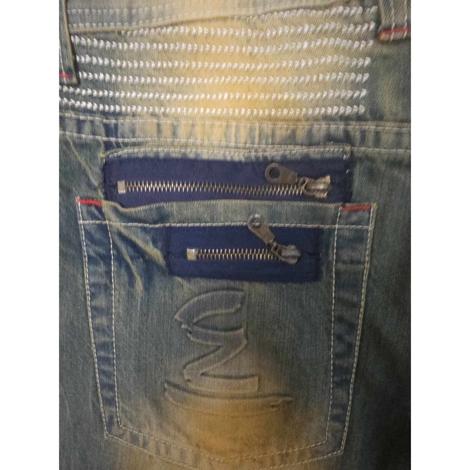 Other Elite Premium Mens Denim Zip Pocket Distressed Jeans 34×32 Size US 34 / EU 50 - 5 Thumbnail