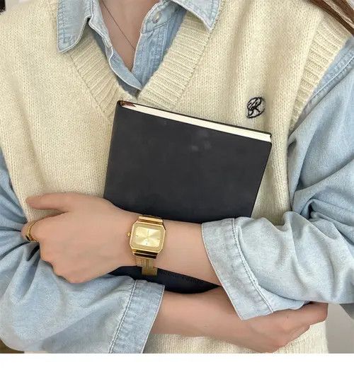 Jewelry Square Face Fashion Watch, Mesh Band Size ONE SIZE - 5 Thumbnail