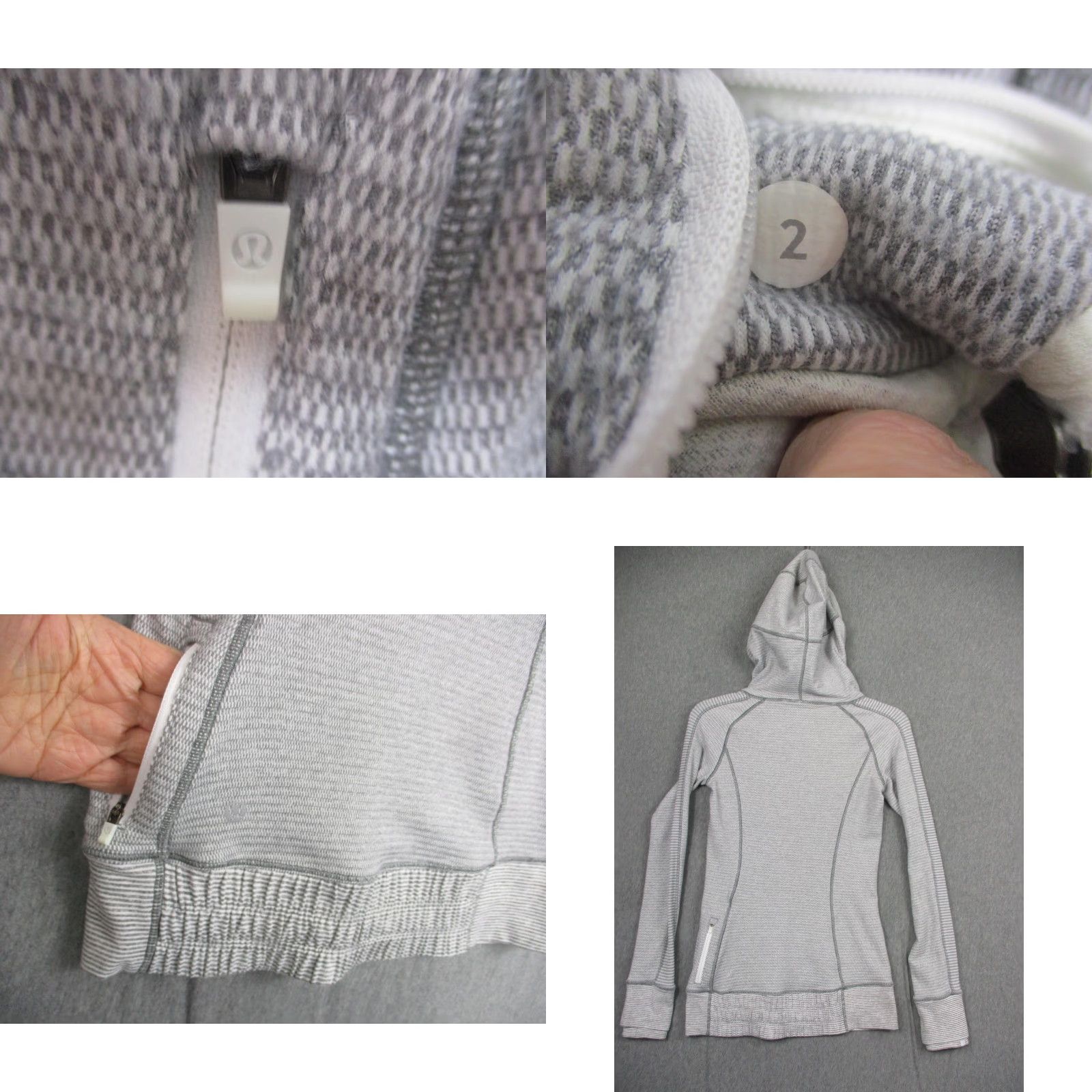 Lululemon Lululemon Hoodie Womens 2 Gray Stripe Cowl Neck Thumbholes Zip Pocket Shirt Adult Regular XS-XL? Size XS / US 0-2 / IT 36-38 - 9 Thumbnail