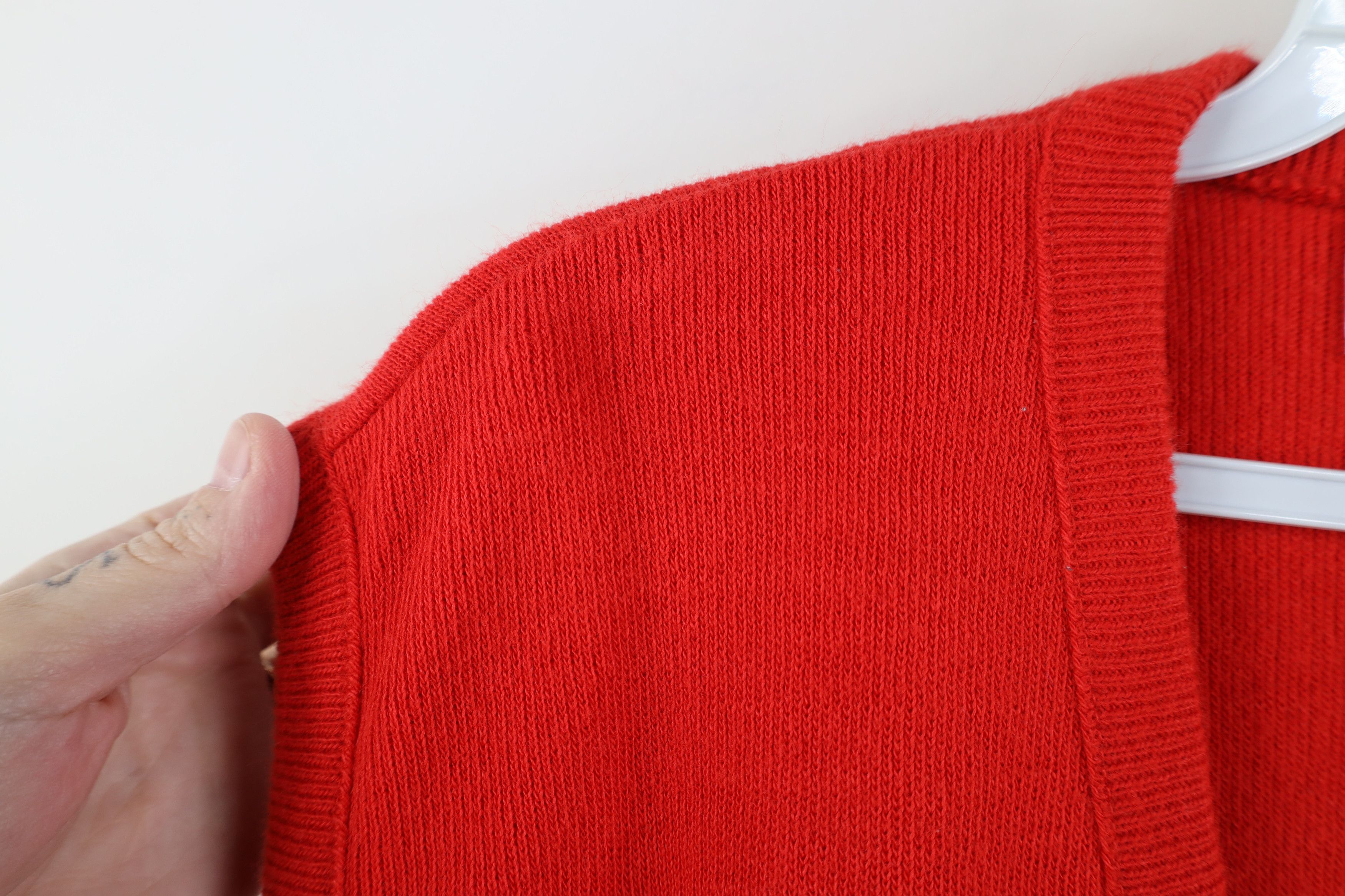 Vintage Vintage 70s Streetwear Knit V-Neck Sweater Vest Red USA Size US XL / EU 56 / 4 - 4 Thumbnail