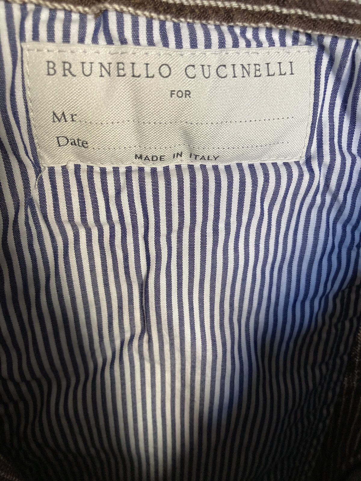 Brunello Cucinelli Brunello Cucinelli Brown Striped 100% Linen Shorts Size US 34 / EU 50 - 3 Thumbnail