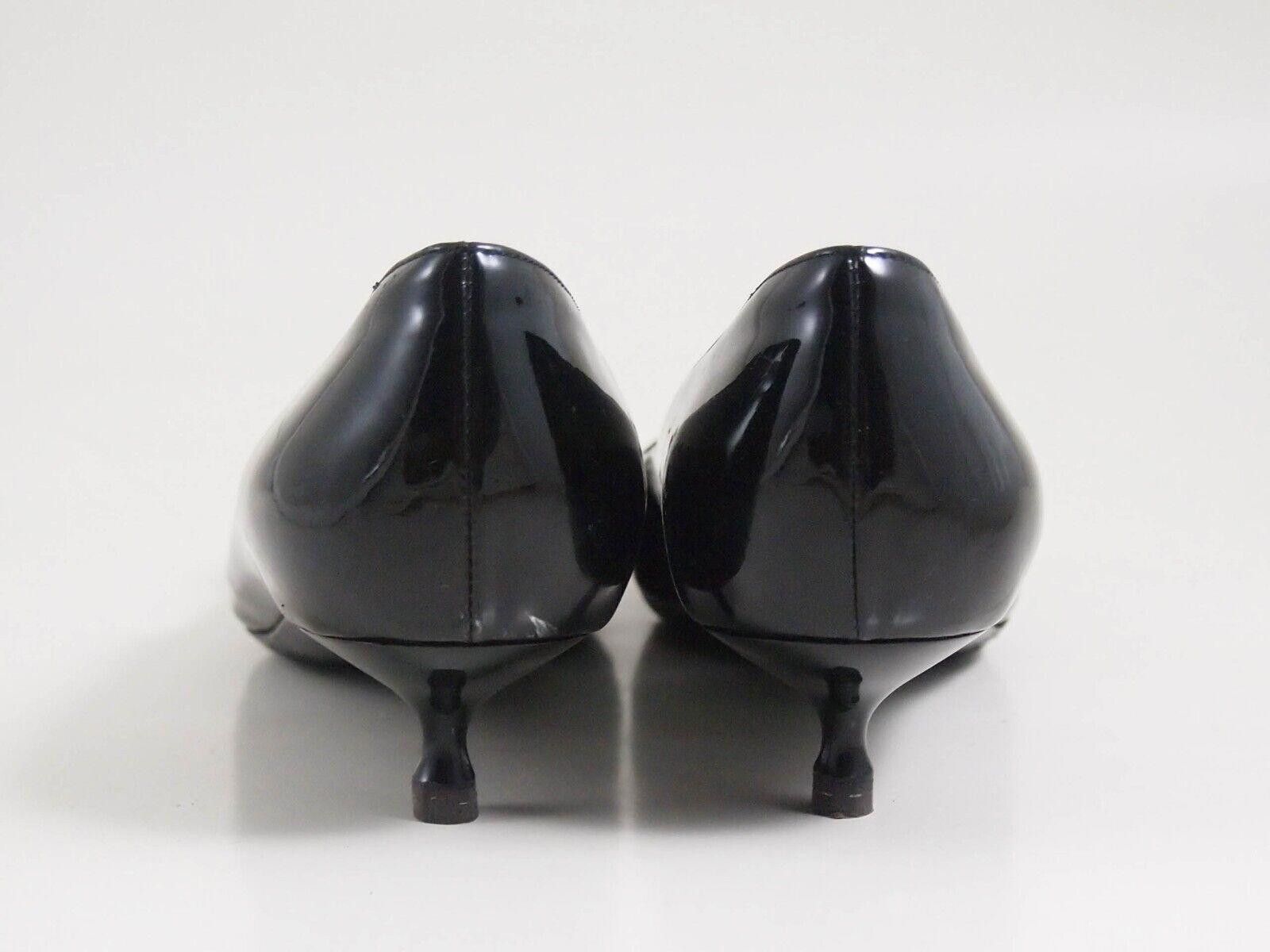 Salvatore Ferragamo Ferragamo Mid Heel Pumps Black Patent Leather US 7.5 EU 38 C Size US 7.5 / IT 37.5 - 7 Thumbnail
