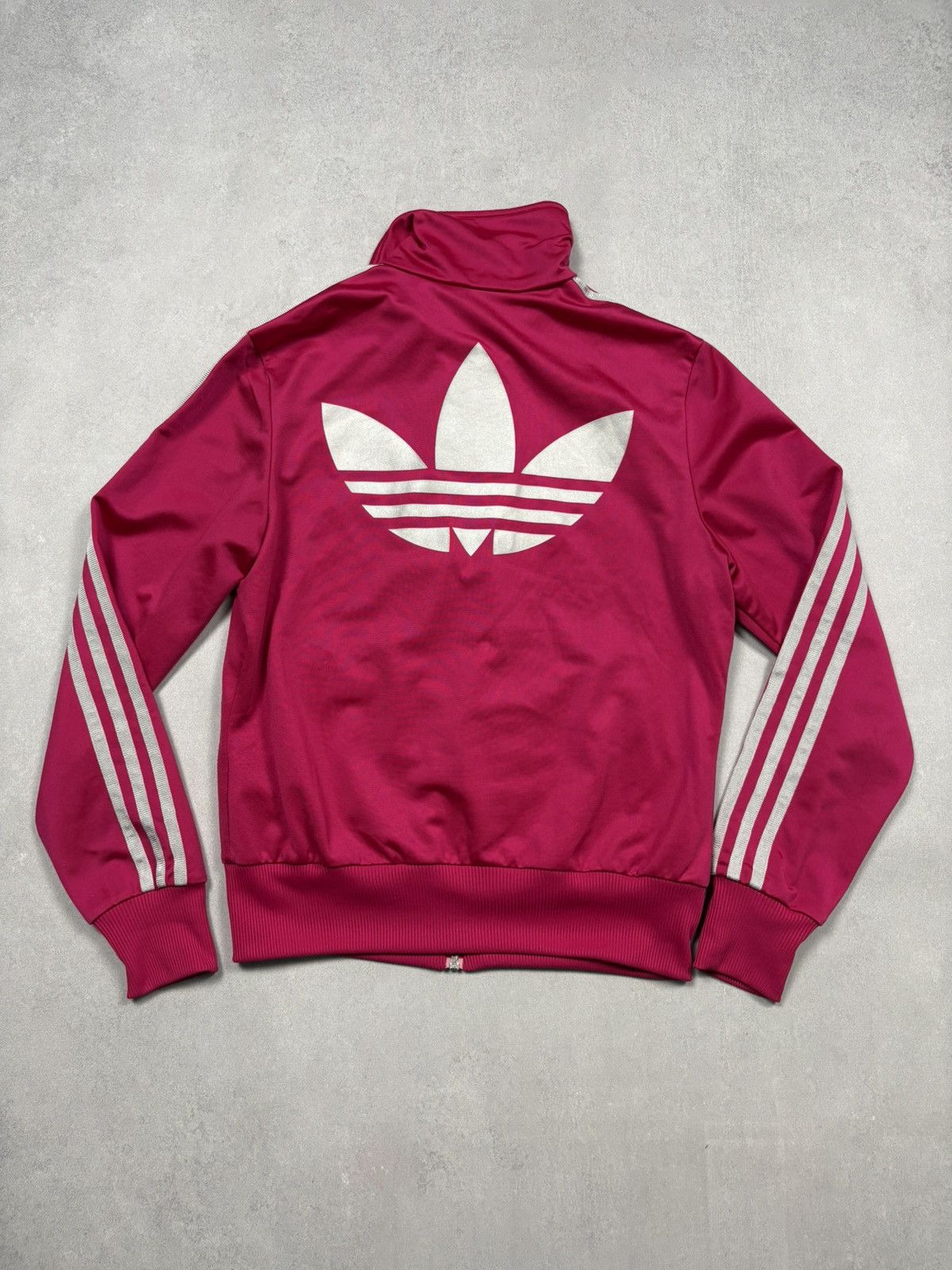 Adidas Vintage 2000s Adidas Trefoil Logo Track Jacket Pink Zip Y2K Size M / US 6-8 / IT 42-44 - 1 Thumbnail