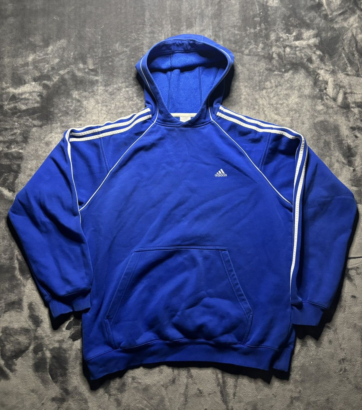 Adidas Blue Vintage Adidas Hoodie Size US L / EU 52-54 / 3 - 1 Thumbnail