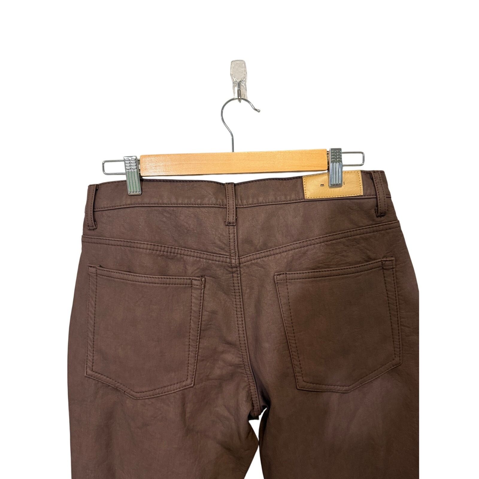 MNML MNML Brown Faux Leather Flare Pants Men’s Size 30 Size US 30 / EU 46 - 3 Thumbnail