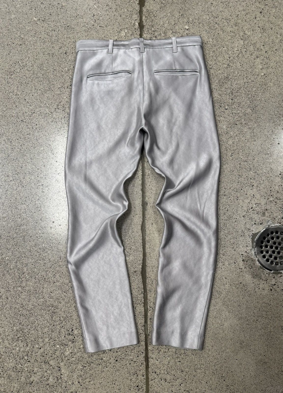 Ann Demeulemeester Ann Demeulemeester Glossy Silver Cropped Pants Size 24" / US 00 / IT 34 - 4 Thumbnail