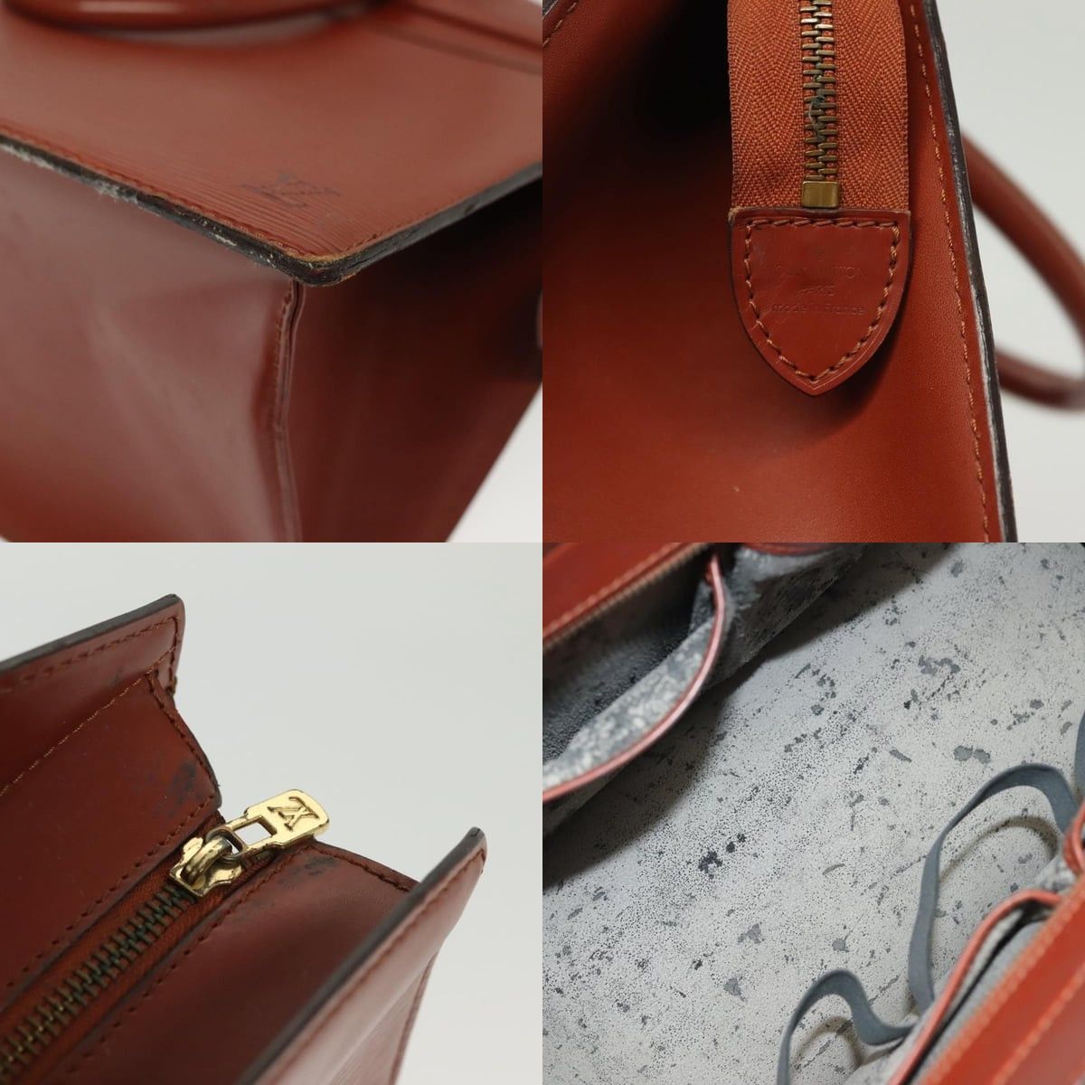 Louis Vuitton LOUIS VUITTON Epi Riviera Hand Bag Brown M48183 Size ONE SIZE - 11 Thumbnail