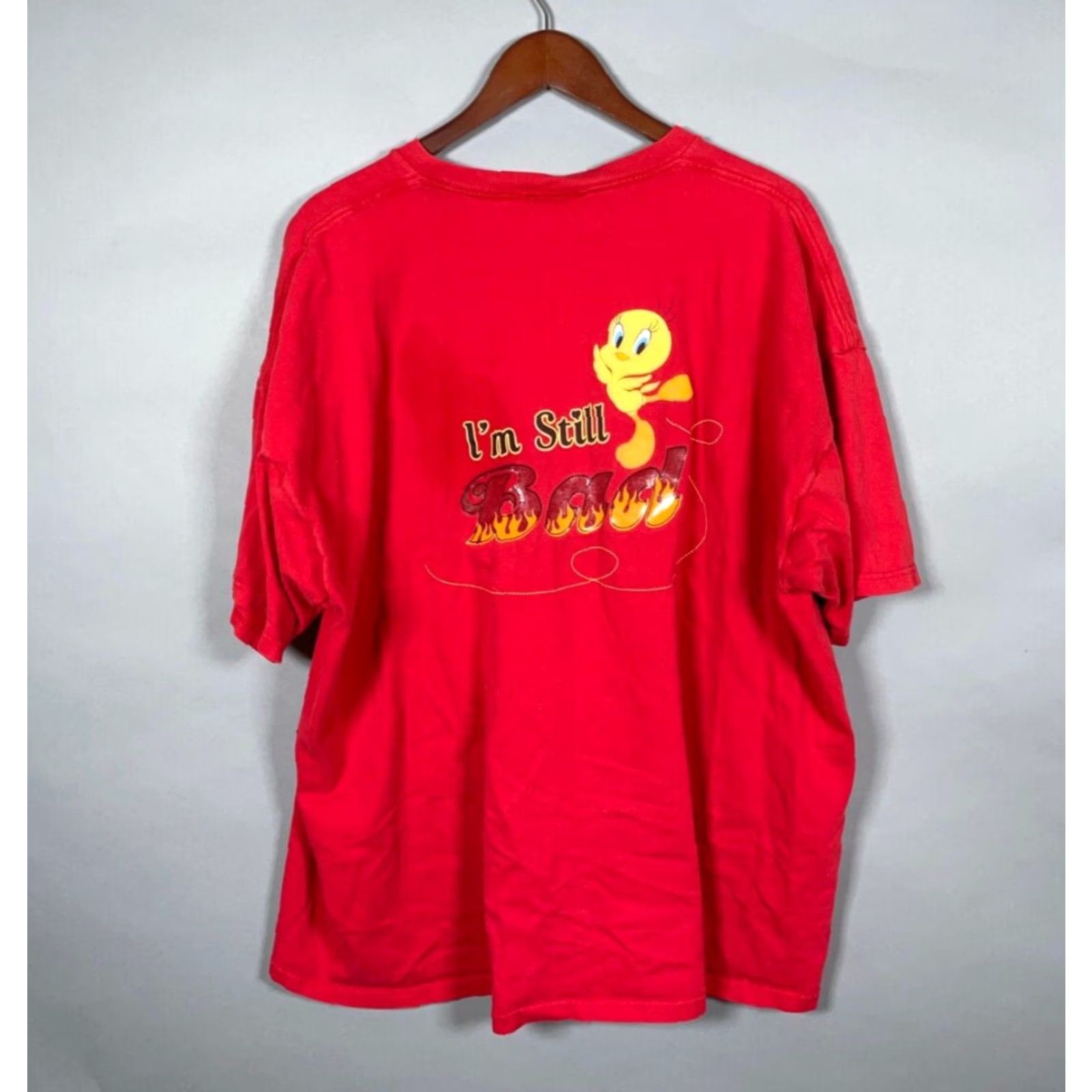 Vintage VINTAGE Looney Tunes Tweety Bird Cartoon T-Shirt Adult 3XL Red Double-Sided * Size US XXL / EU 58 / 5 - 3 Thumbnail