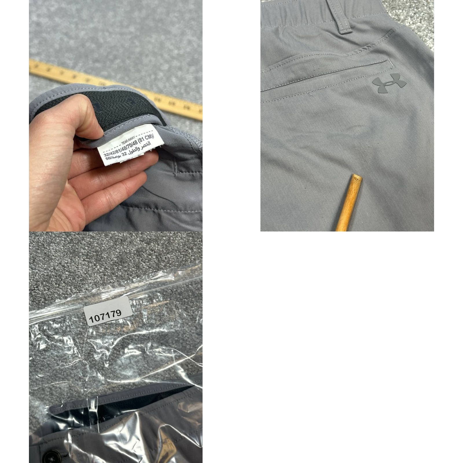 Under Armour Under Armour Heatgear Chino Shorts Mens 32 Gray Mid Rise Performance Athleisure Size US 32 / EU 48 - 9 Thumbnail