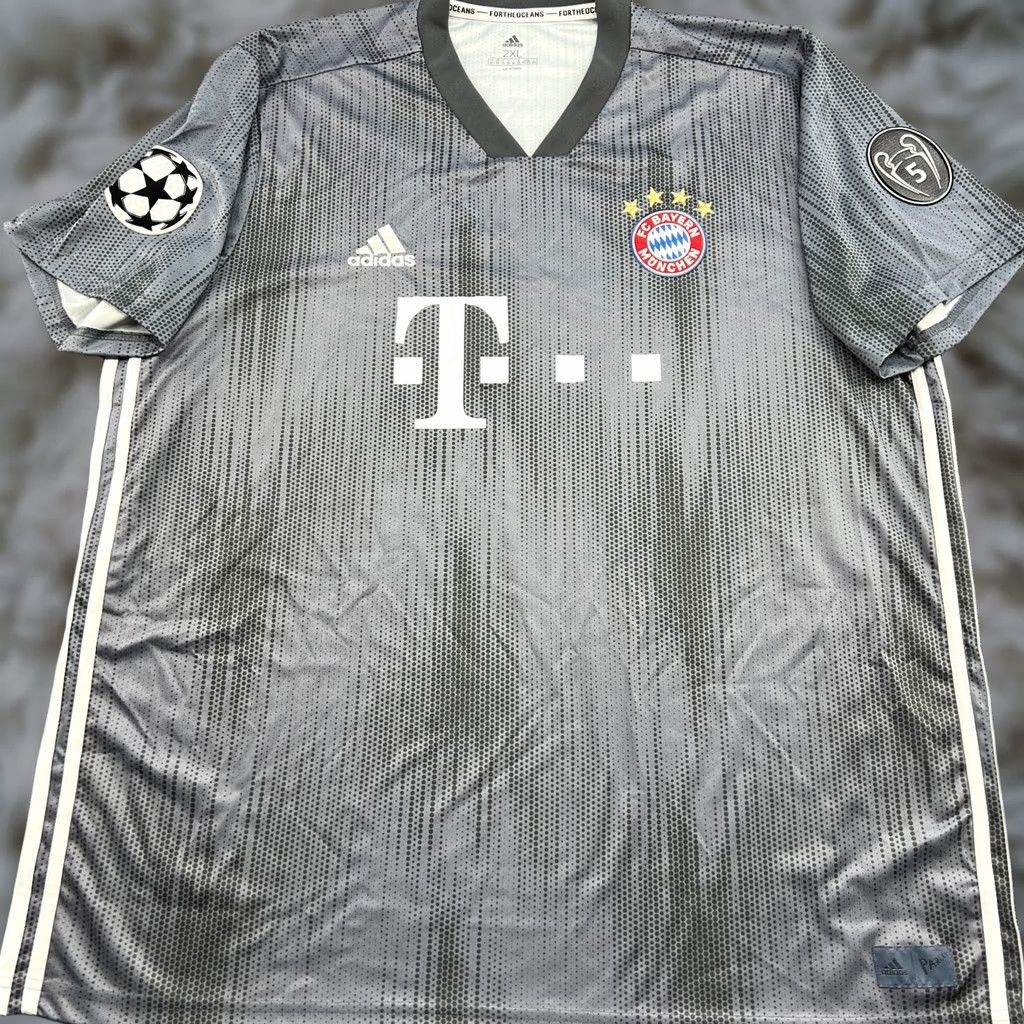 Adidas adidas Bayern Munich 2018 2019 Third Football Jersey Mens 2XL Shirt Gray Short Sleeve Pullover Size US XXL / EU 58 / 5 - 1 Thumbnail